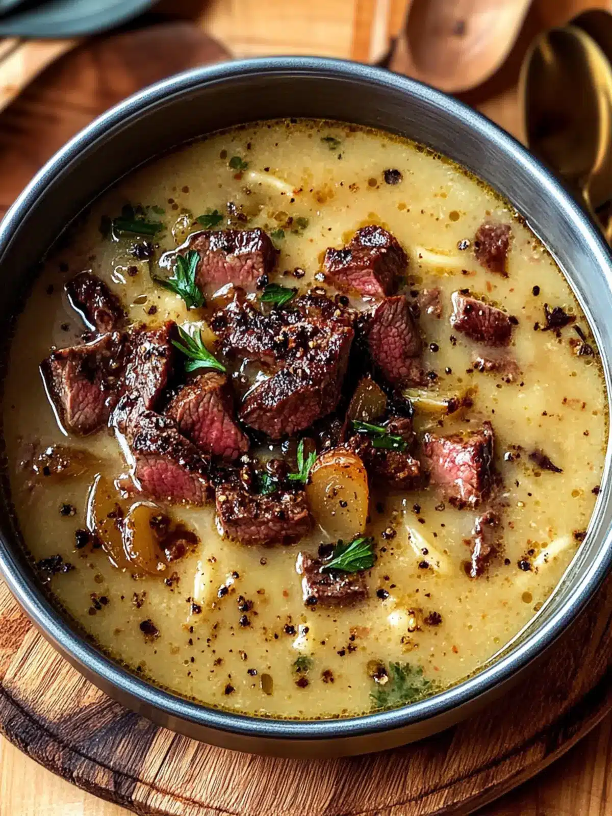 Creamy Steak Au Poivre Soup for Cozy Comfort Nights 4 Steak Au Poivre Soup