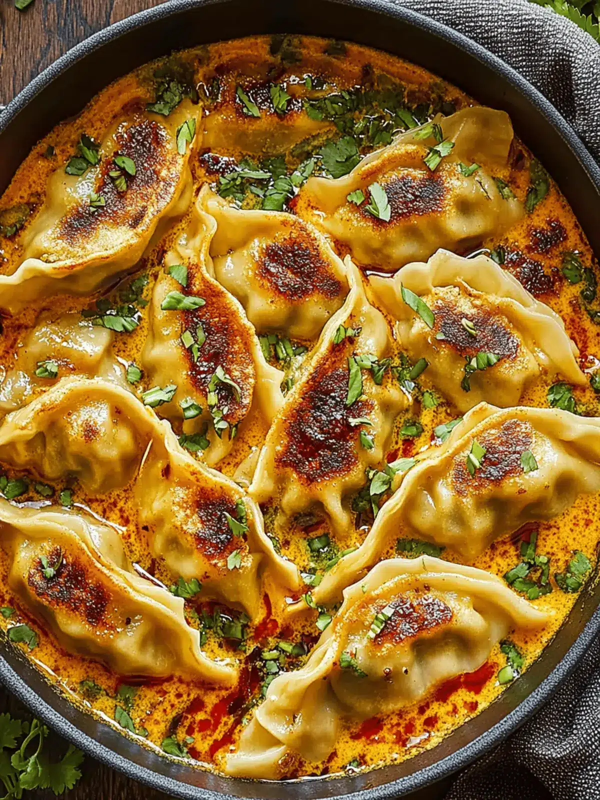 Savory Baked Potstickers with Thai Curry Sauce Surprise 2 Baked Potstickers with Thai Curry Sauce