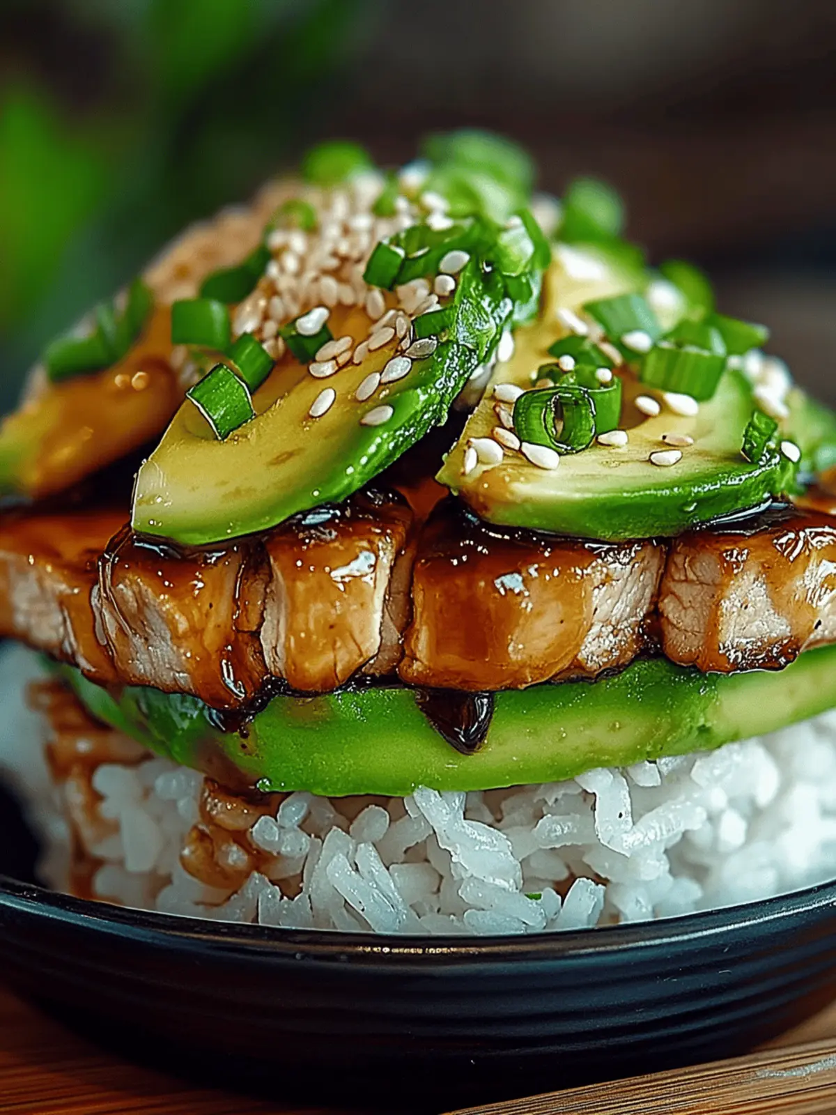 Teriyaki Chicken Avocado Rice Stack - A Colorful Flavor Explosion 2 Teriyaki Chicken Avocado Rice