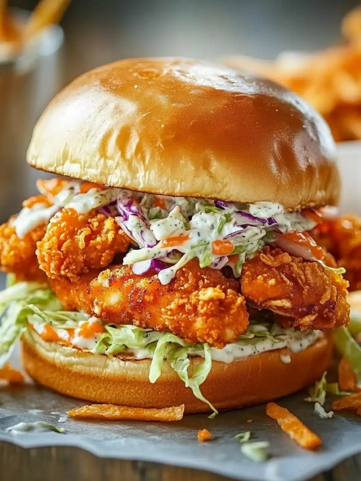 Crispy Buffalo Chicken Sandwich with Ranch Slaw to WOW Your Tastebuds 3 Crispy Buffalo Chicken Sandwich with Ranch Slaw