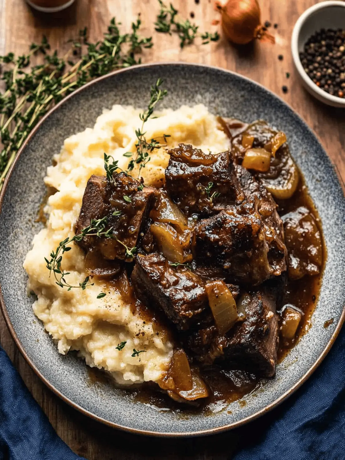 Cider Braised Short Ribs with Caramelized Onions Bliss 2 Cider Braised Short Ribs with Caramelized Onions