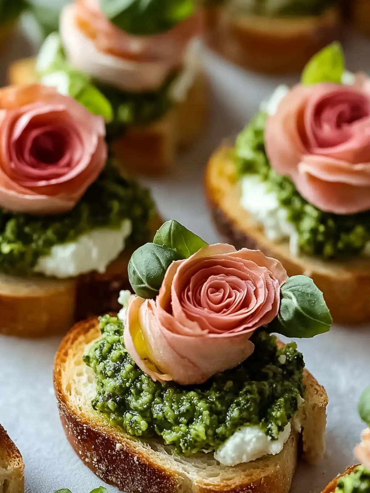 Sweetheart Crostini Pesto & Ricotta Roses for Romantic Nights 2 Sweetheart Crostini Pesto & Ricotta Roses