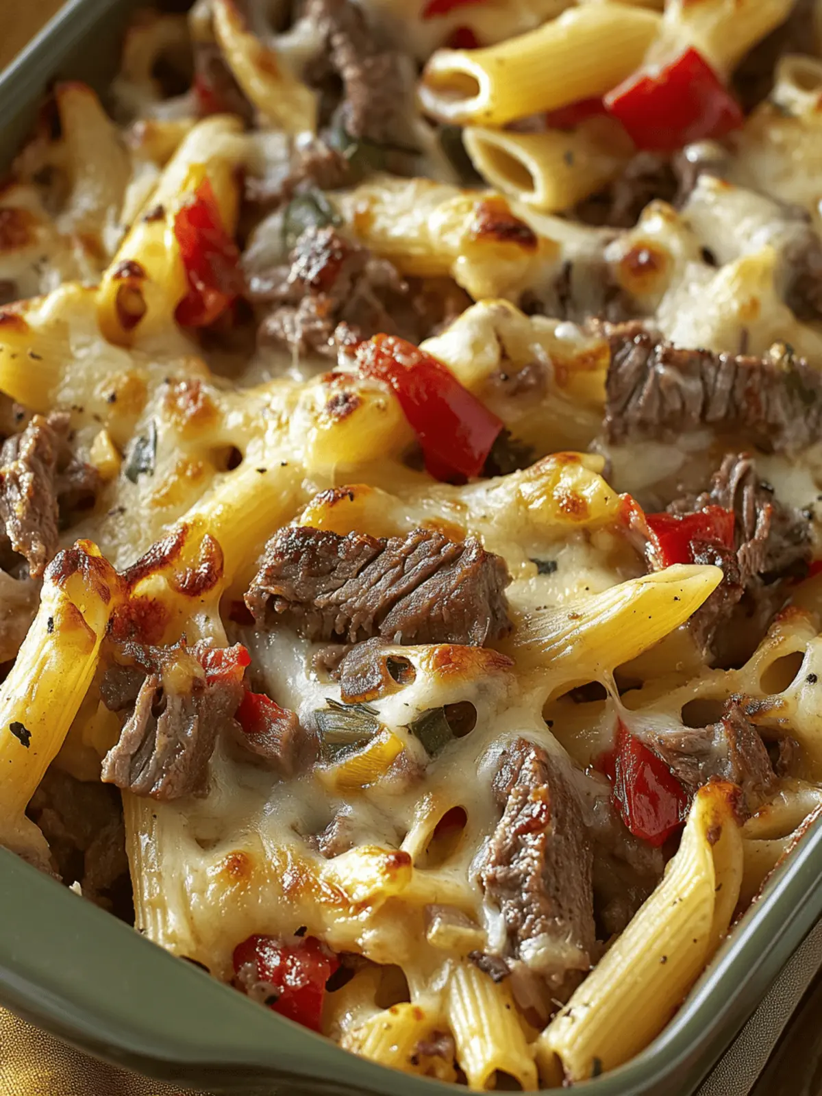 Crockpot Philly Cheese Steak Pasta Casserole: Comfort in Every Bite 3 Crockpot Philly Cheese Steak Pasta Casserole