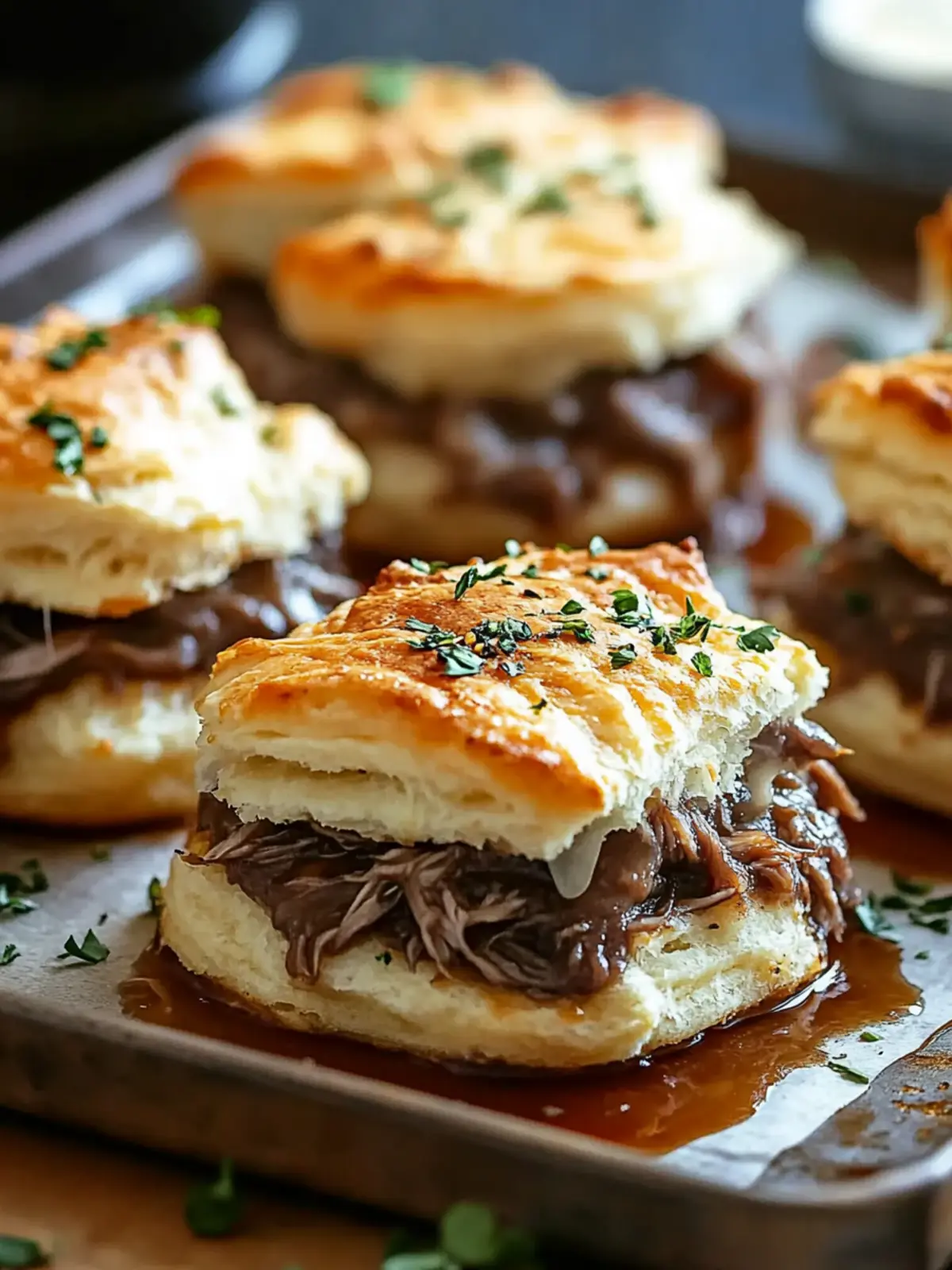 Savor Baked French Dip Biscuits for Ultimate Comfort Food 2 Baked French Dip Biscuit