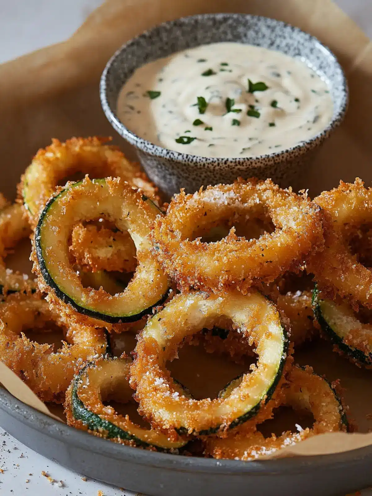 Crispy Zucchini Rings with Creamy Dip for Game Night Joy 2 Crispy Zucchini Rings with Creamy Dip