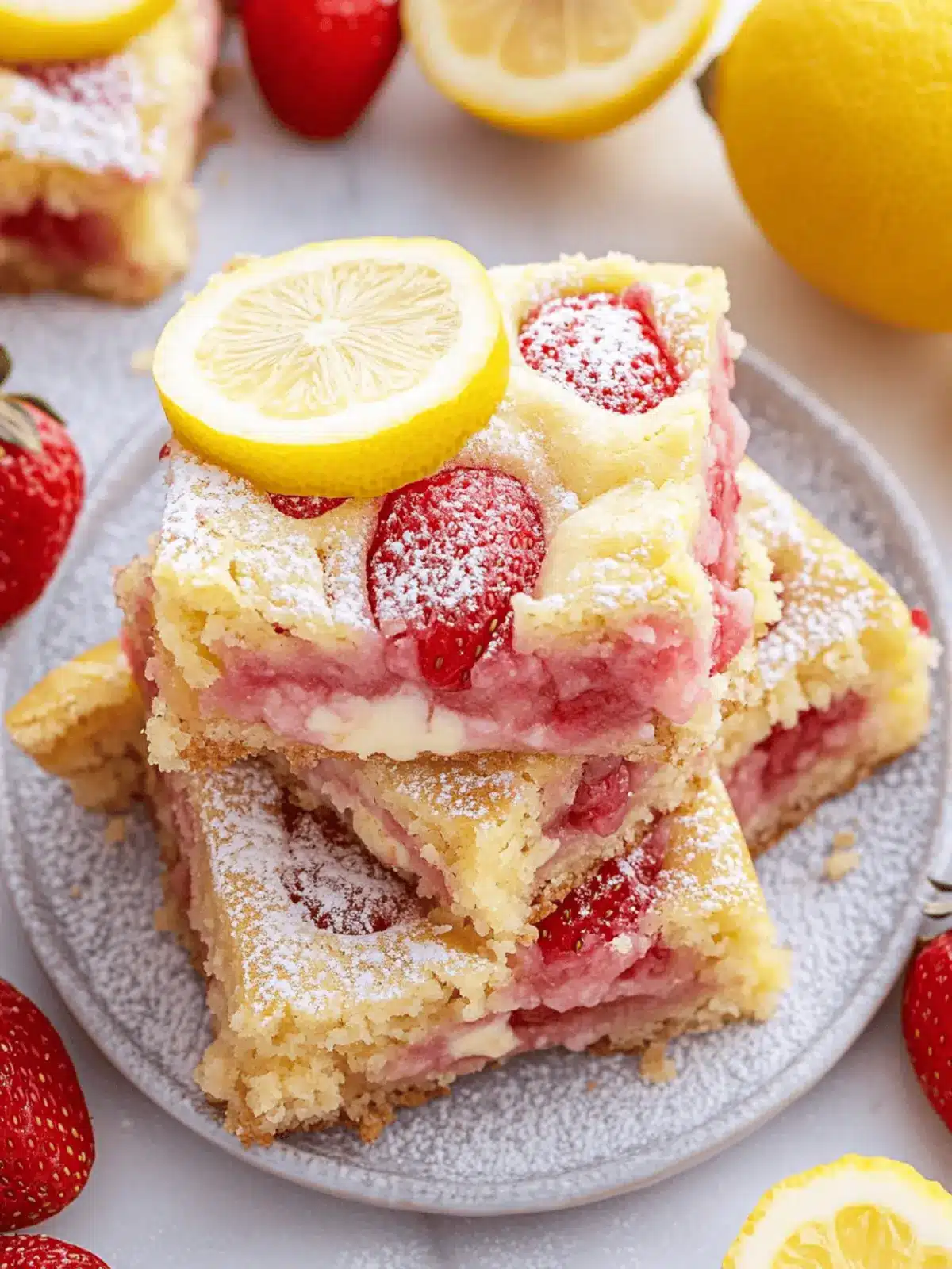 Tasty Strawberry Lemon Blondies That Brighten Any Day 3 Tasty Strawberry Lemon Blondies