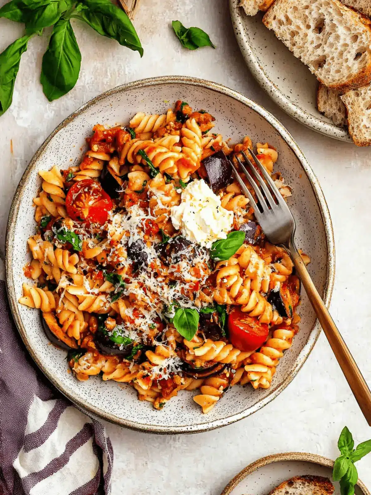 Savory Pasta with Eggplant, Tomatoes and Fresh Mozzarella Delight 2 Pasta with Eggplant, Tomatoes and Fresh Mozzarella