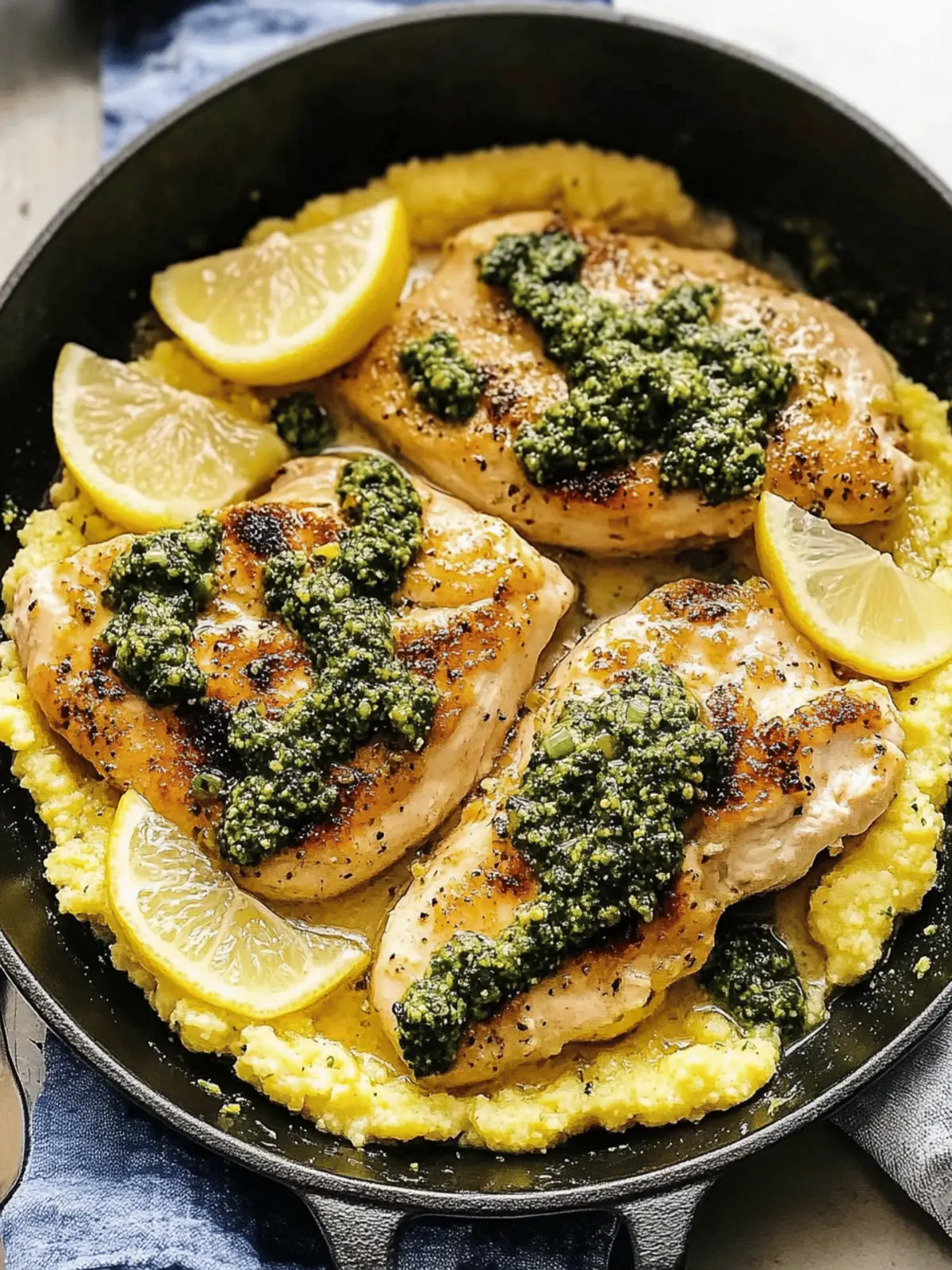 Lemon Butter Chicken Piccata with Pesto Polenta Bliss Delight 3 Lemon Butter Chicken Piccata with Pesto Polenta Bliss