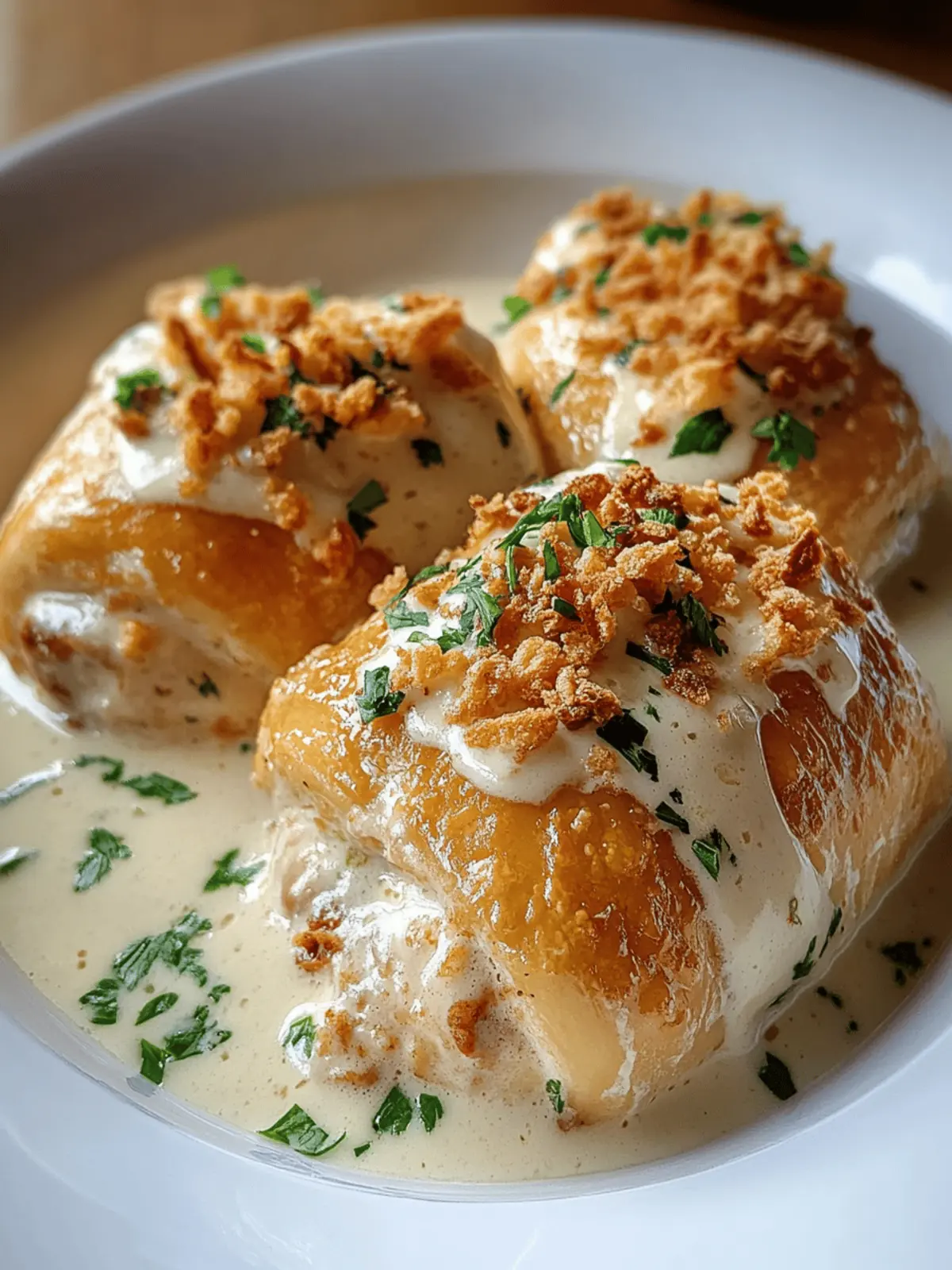 Melt-in-Your-Mouth Chicken Pillows with Creamy Parmesan Sauce 3 Chicken Pillows with Creamy Parmesan Sauce
