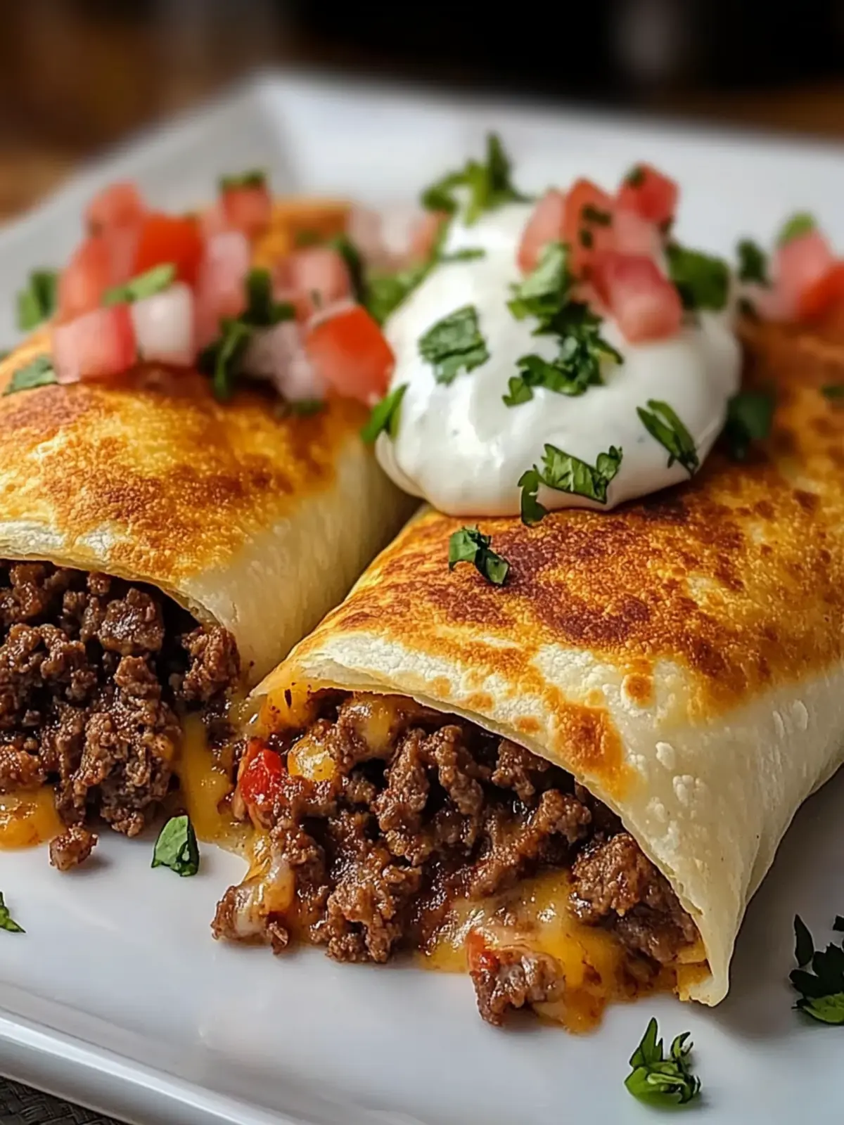 Savor Beef and Cheese Chimichangas in Just 35 Minutes 4 Beef and Cheese Chimichangas
