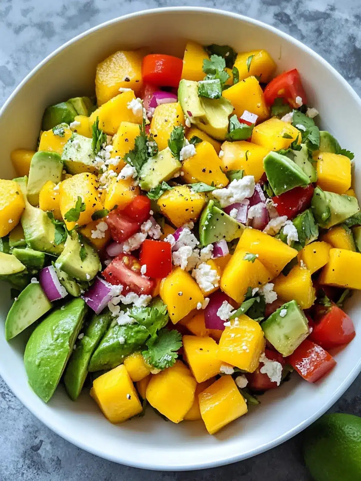 Delicious Avocado Mango Salad with Zesty Lime Dressing Bliss 2 Avocado Mango Salad with Zesty Lime Dressing
