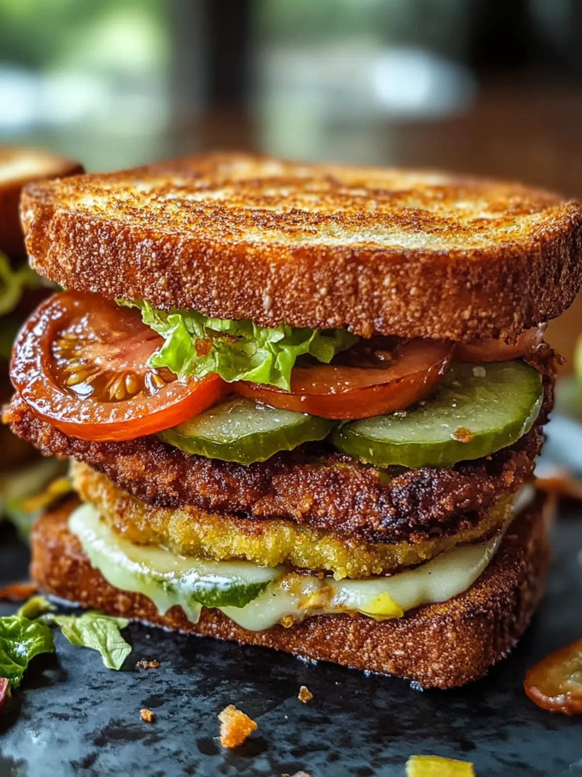 Crunchy Fried Green Tomato BLT Sandwich: A Southern Delight 3 Crunchy Fried Green Tomato BLT Sandwich