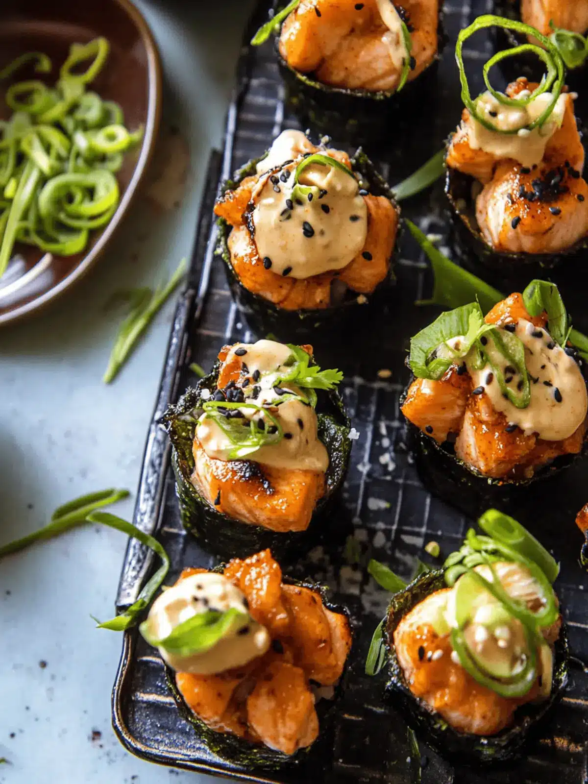 Savory Baked Chipotle Salmon Sushi Cups for Easy Entertaining 4 Baked Chipotle Salmon Sushi Cups
