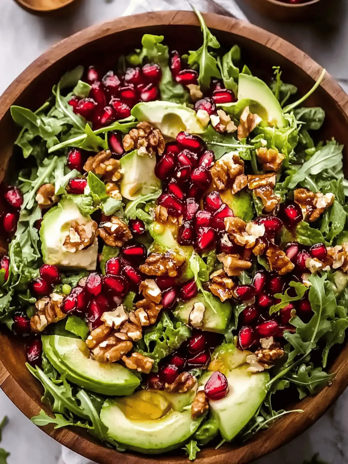 Pomegranate Christmas Salad with Honey Mustard Bliss 4 Pomegranate Christmas Salad with Honey Mustard Dressing