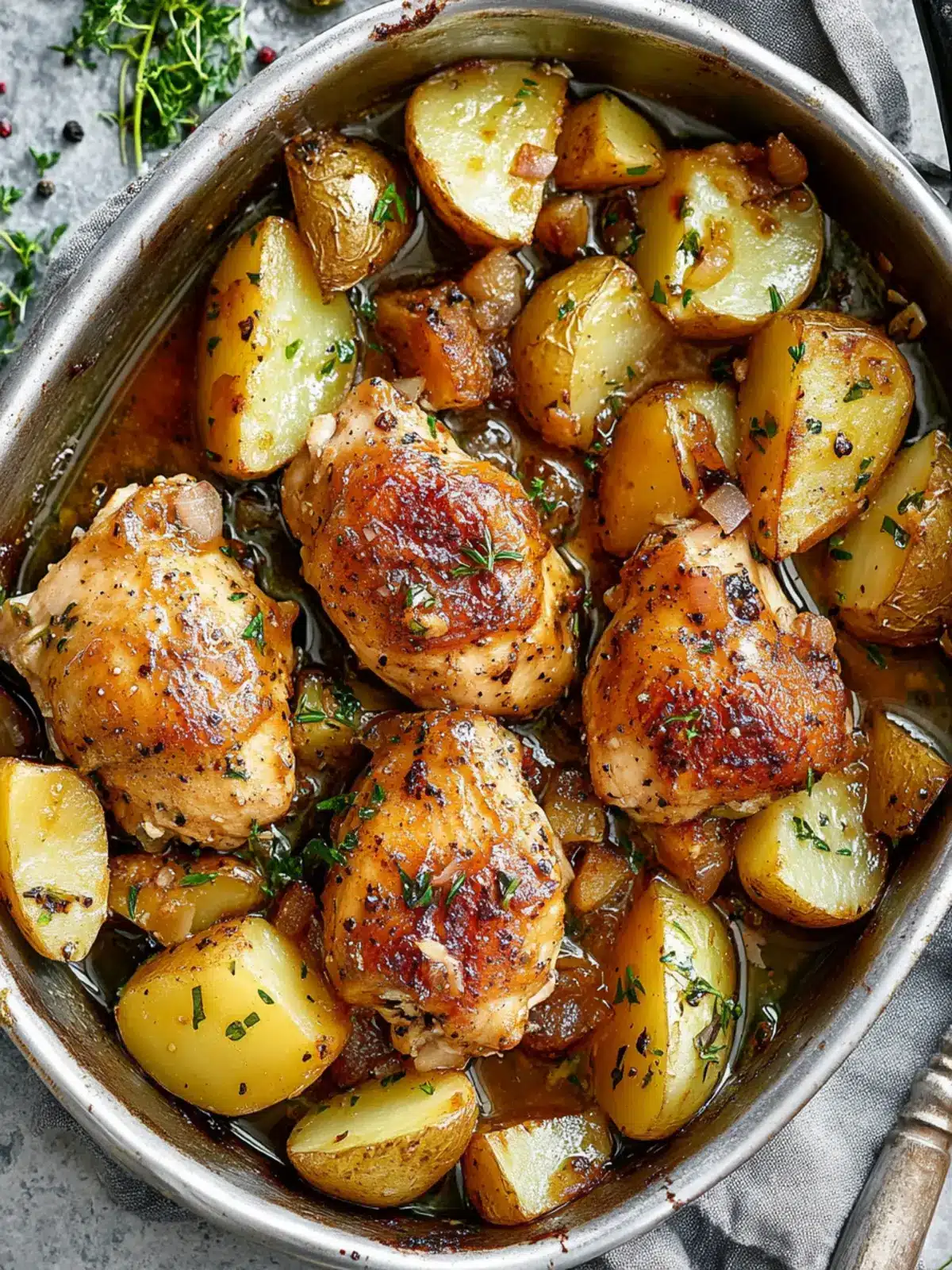 Savor One-Pan Honey Mustard Chicken and Potatoes Tonight 3 Honey Mustard Chicken And Potatoes