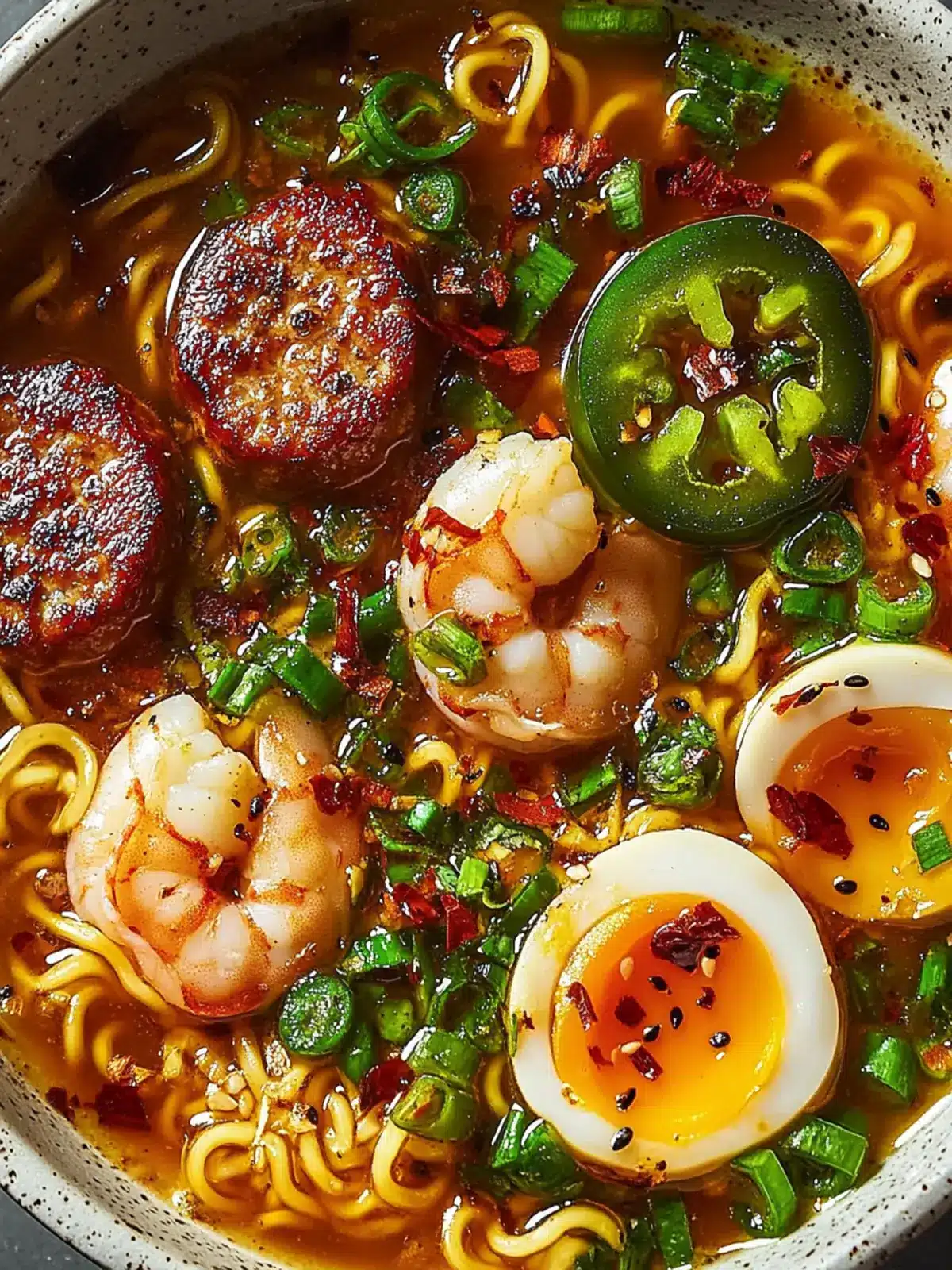 Spicy Jalape o Cheddar Sausage & Shrimp Ramen Bliss 2 Spicy Jalape o Cheddar Sausage & Shrimp Ramen