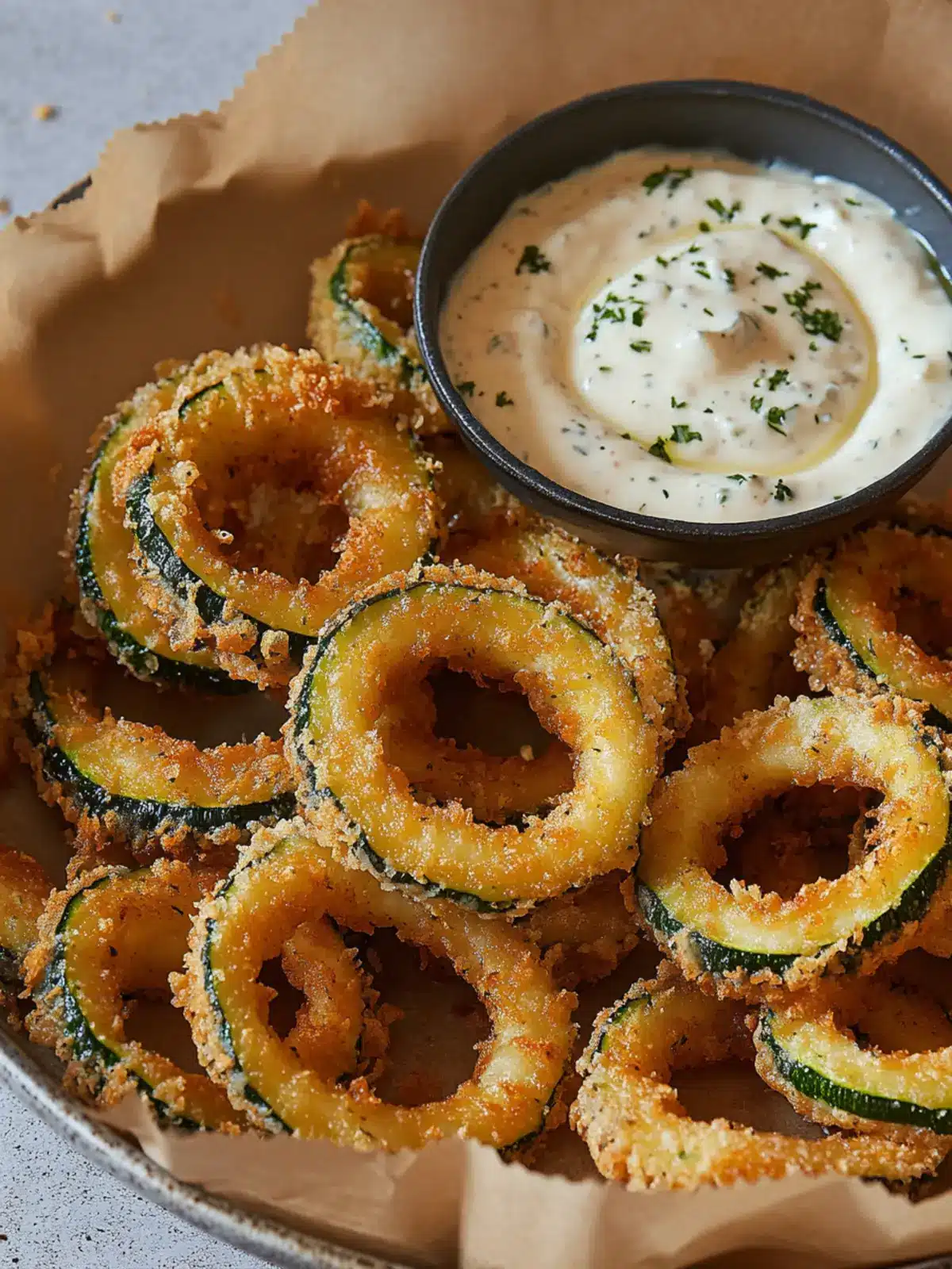 Crispy Zucchini Rings with Creamy Dip for Game Night Joy 3 Crispy Zucchini Rings with Creamy Dip