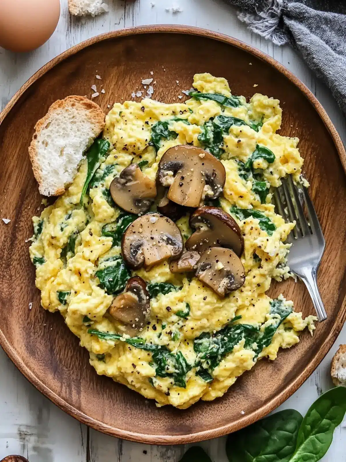 Mushroom Spinach Scrambled Eggs: A Wholesome Breakfast Delight 3 Mushroom Spinach Scrambled Eggs