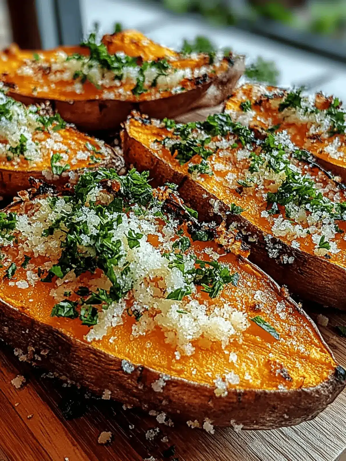 Savory Garlic Parmesan Sweet Potato Wedges You ll Crave 4 Garlic Parmesan Sweet Potato Wedges