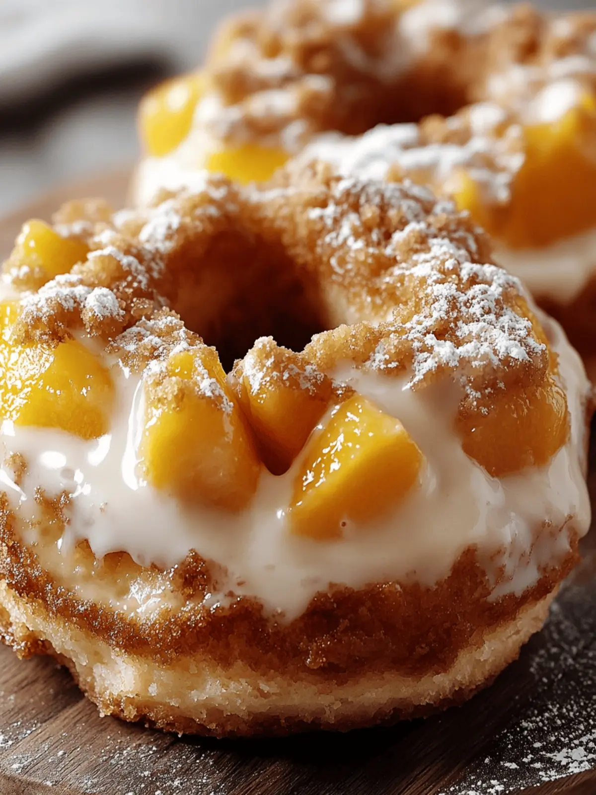 Classic Peach Cobbler Cheesecake Donuts You'll Crave Every Time 2 Classic Peach Cobbler Cheesecake Donuts