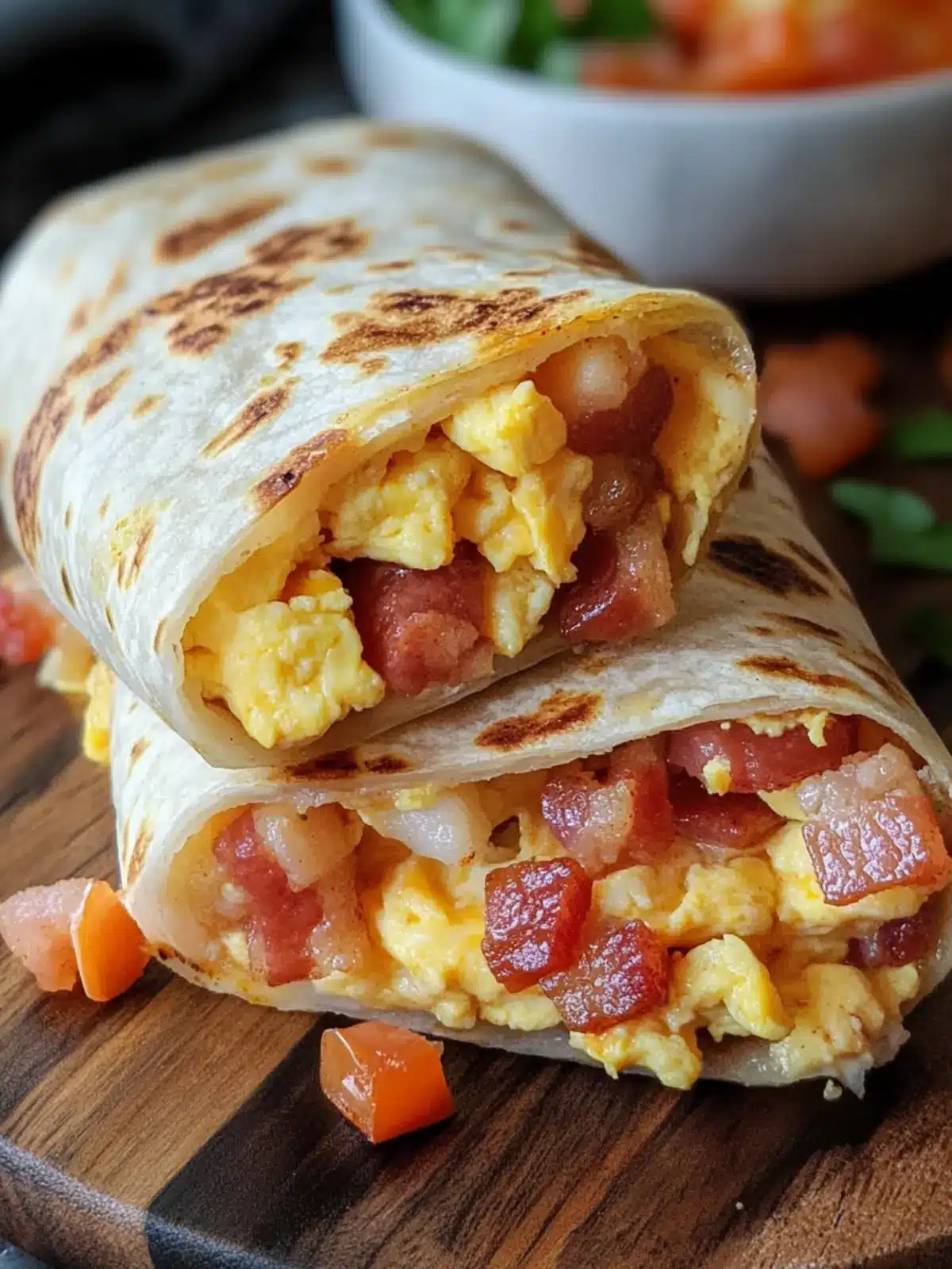 Savor Fluffy Bacon & Egg Breakfast Burritos in Just 25 Minutes 4 Fluffy Bacon & Egg Breakfast Burritos