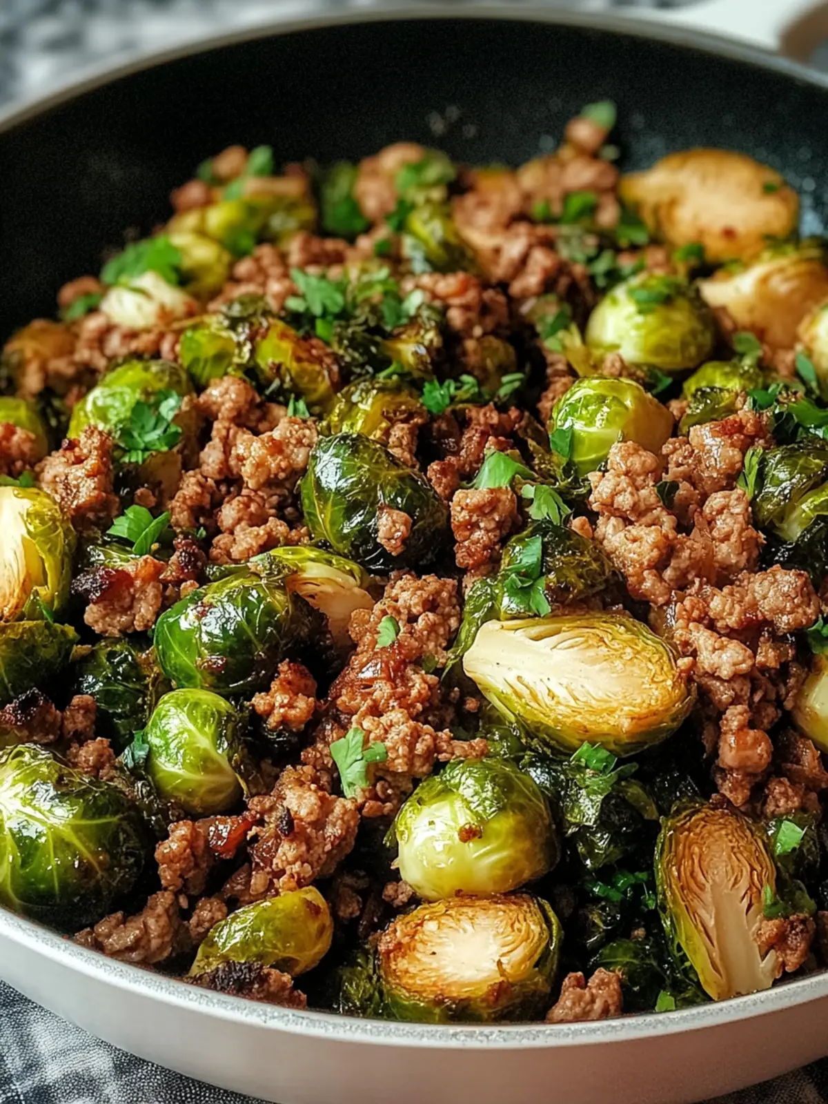 Hearty Brussels Sprouts Ground Turkey Skillet in 25 Minutes 3 Brussels Sprouts Ground Turkey Skillet