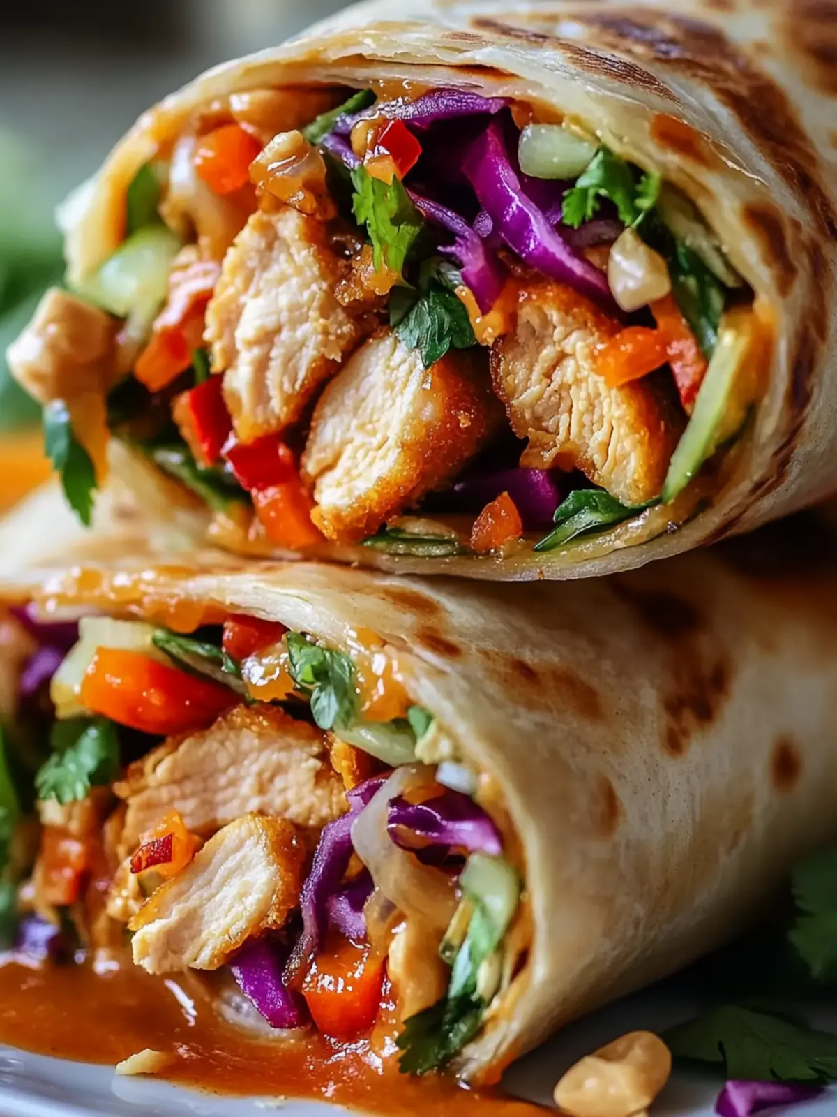 Thai Peanut Chicken Wrap Recipe Flavor-Packed & Easy to Make 2 Thai Peanut Chicken Wrap