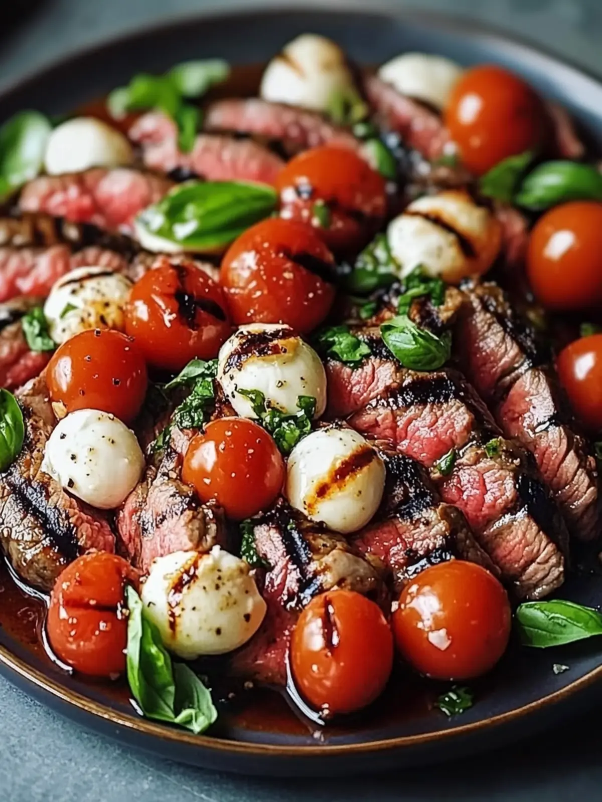 Grilled Flank Steak Caprese with Balsamic Dressing Bliss 4 Grilled Flank Steak Caprese with Balsamic Dressing
