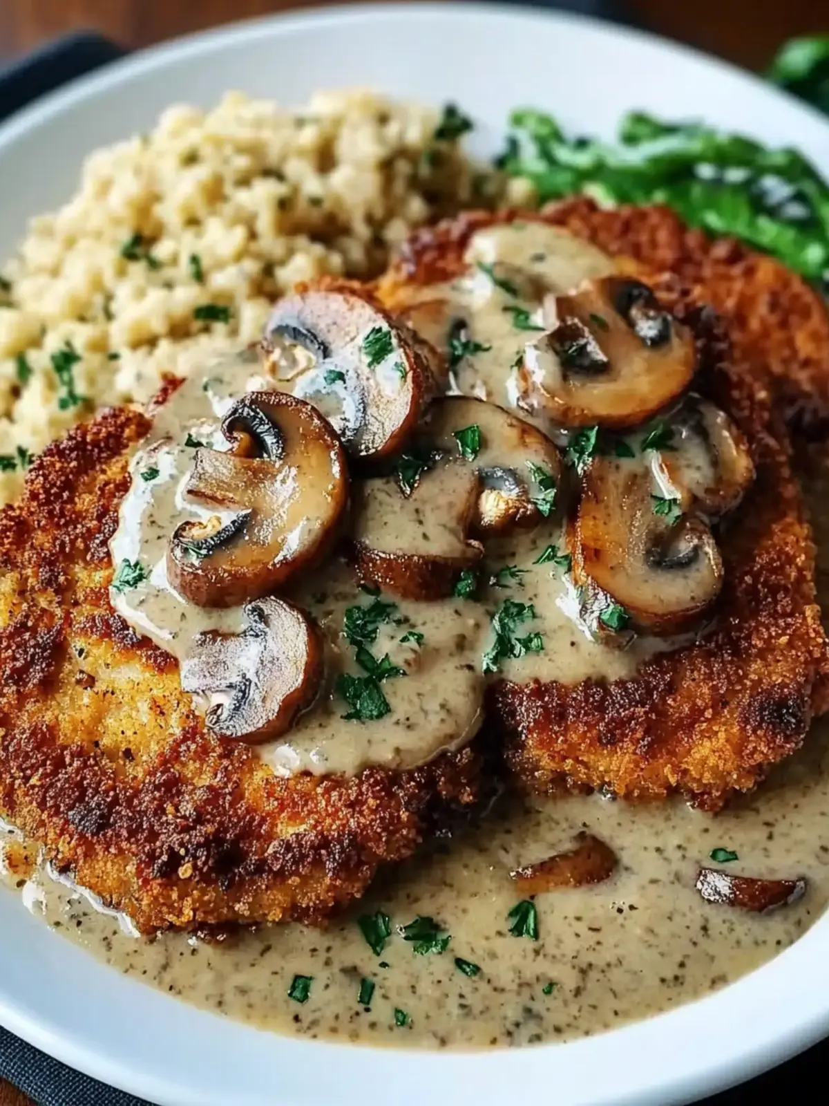 Heavenly Breaded Pork Chops in Creamy Mushroom Sauce 3 Breaded Pork Chops in Creamy Mushroom Sauce
