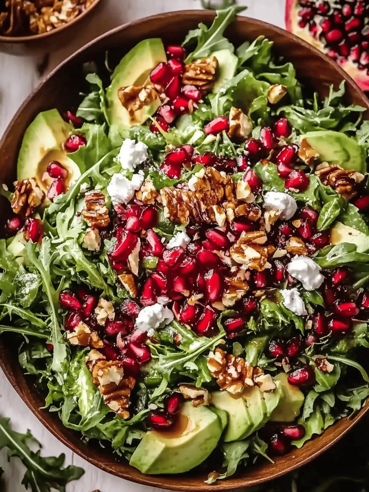 Pomegranate Christmas Salad with Honey Mustard Bliss 3 Pomegranate Christmas Salad with Honey Mustard Dressing