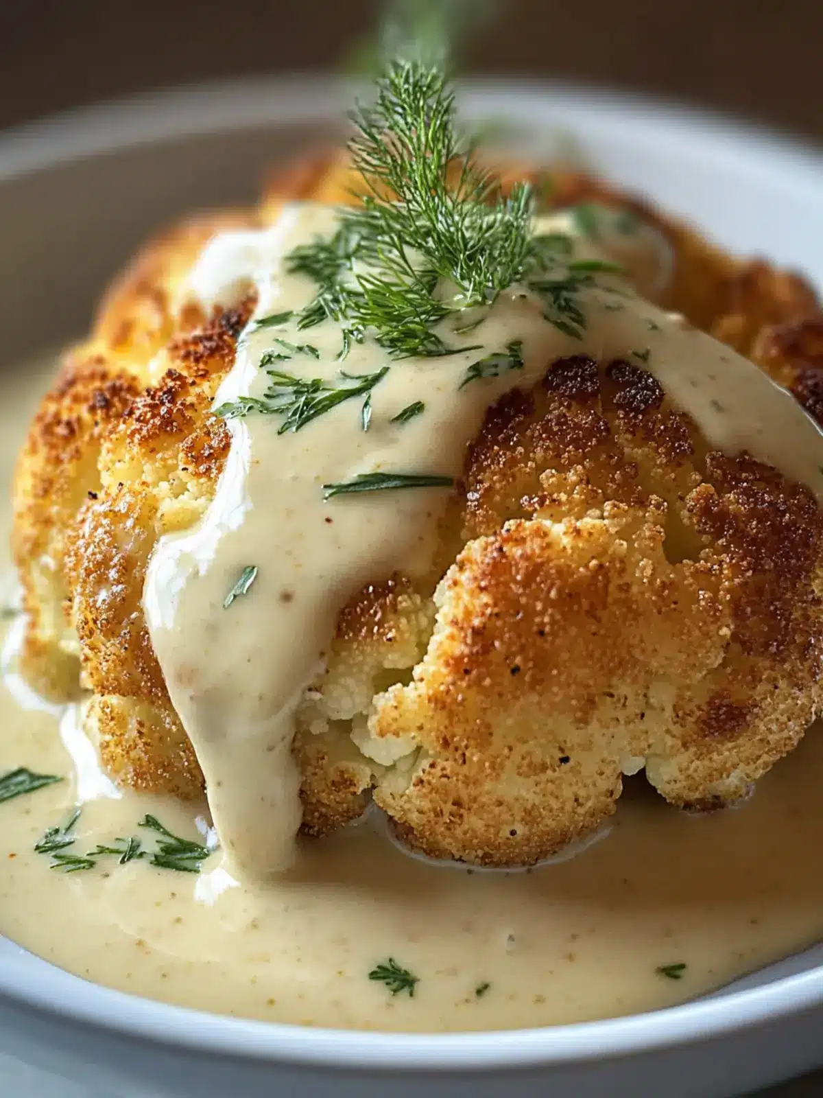 Whole Roasted Cauliflower with Creamy Sauce Impress Your Guests 2 Whole Roasted Cauliflower with Creamy Sauce