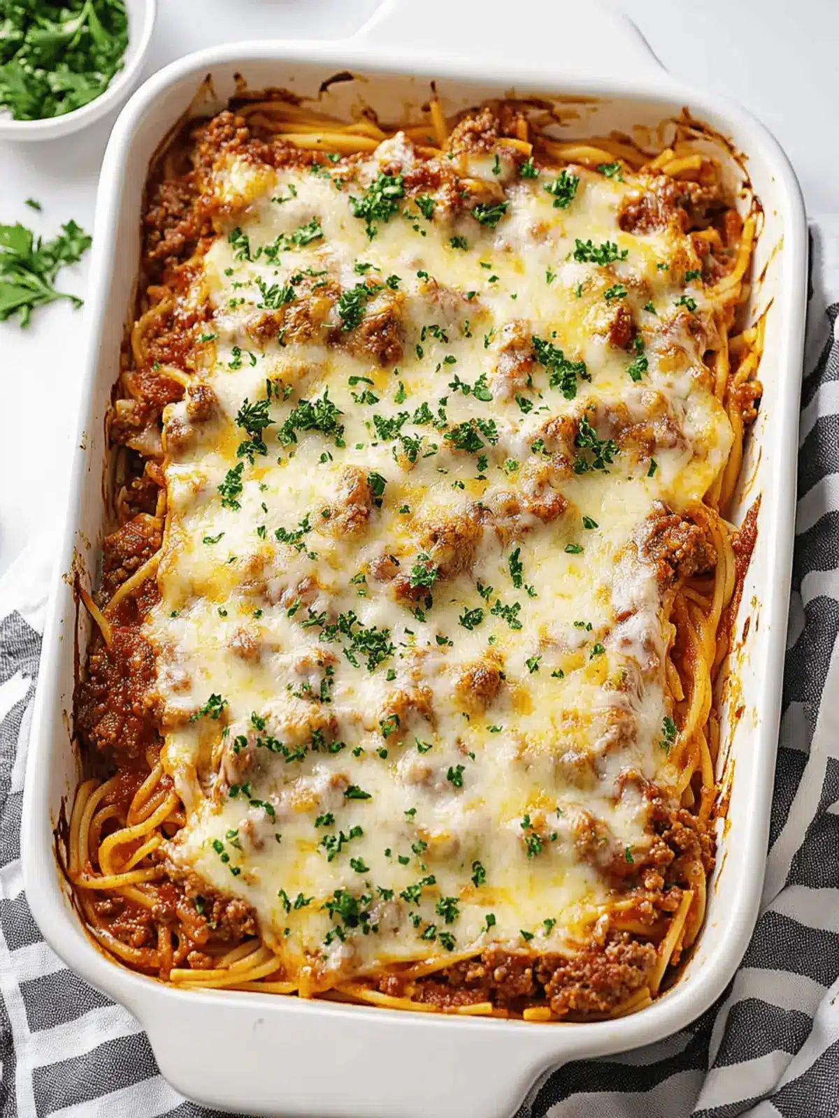 Cheesy Baked Spaghetti Recipe with Ground Beef Bliss 3 Cheesy Baked Spaghetti Recipe with Ground Beef