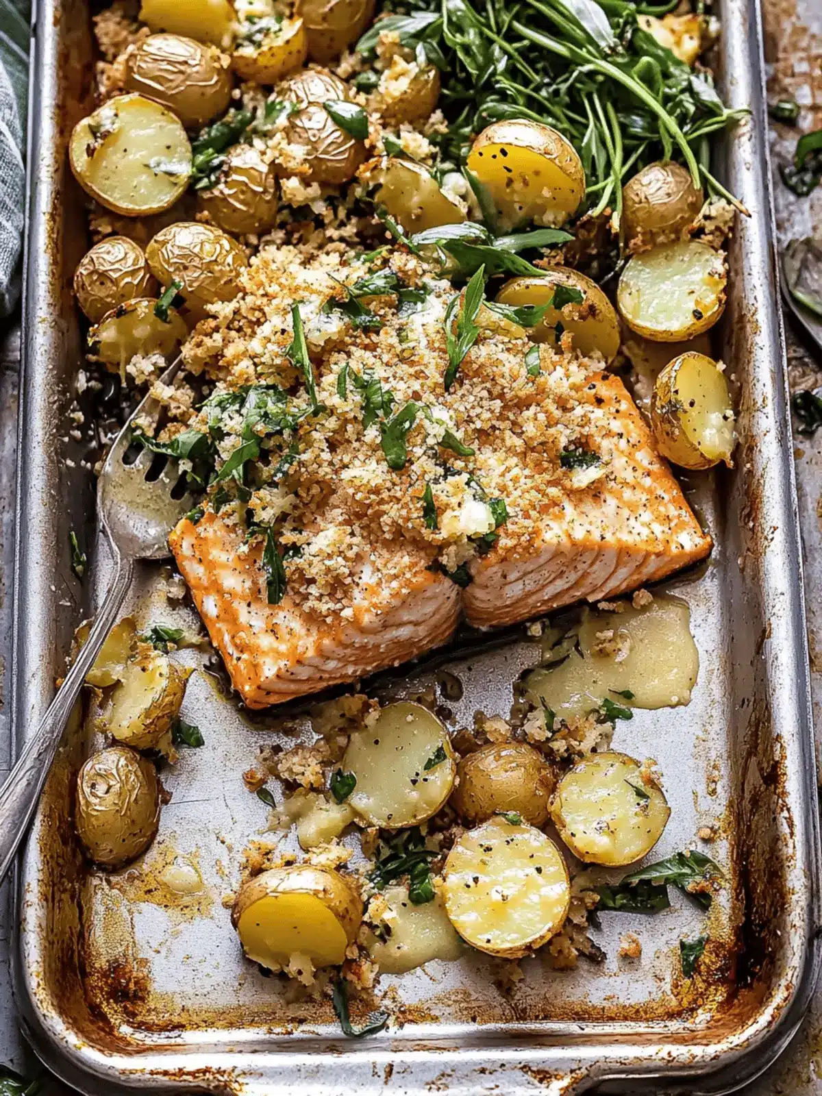 Crispy Sheet Pan Dijon Salmon and Panko Potatoes Delight 2 Sheet Pan Dijon Salmon and Panko Potatoes