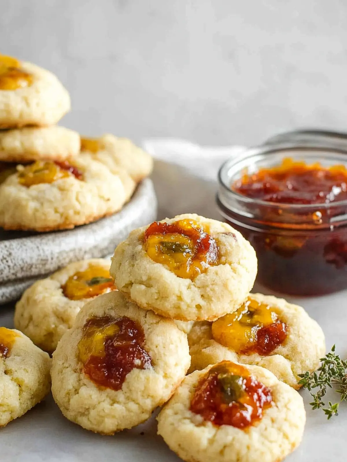 Cheesy Savory Thumbprint Cookies with Bourbon Tomato Jam Delight 2 Cheesy Savory Thumbprint Cookies (with Bourbon Tomato Jam)
