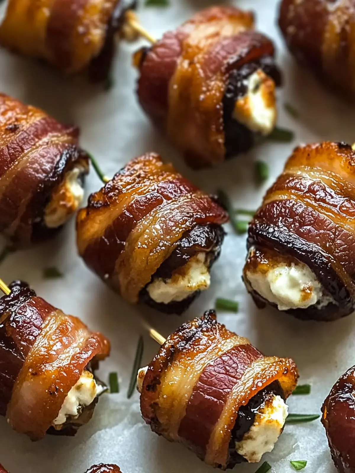 Bacon Wrapped Dates with Goat Cheese & Honey for Perfect Parties 2 Bacon Wrapped Dates with Goat Cheese & Honey