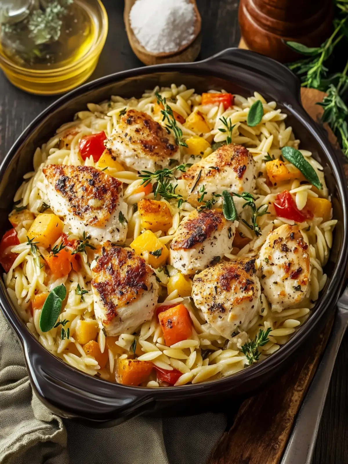 Creamy Boursin Orzo Bake with Chicken and Veggies Delight 4 Boursin Orzo Bake with Chicken and Veggies