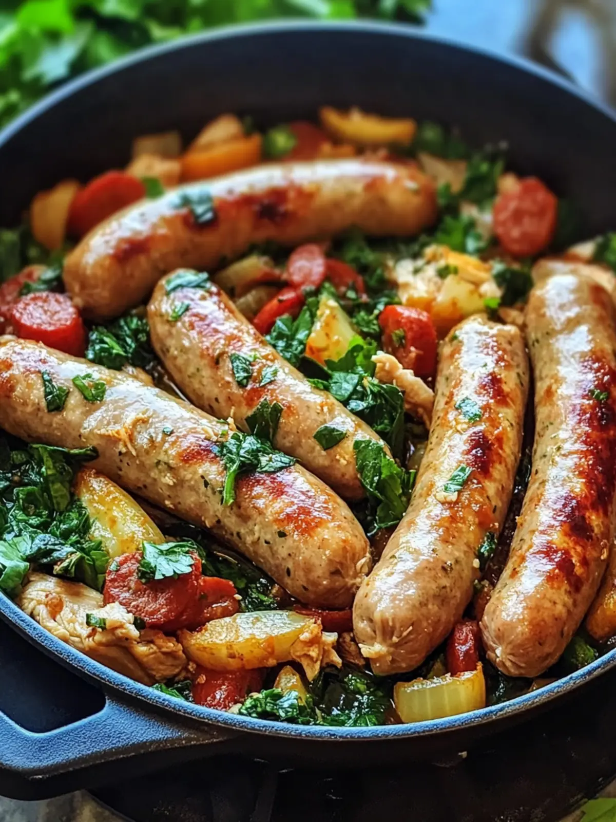 One Skillet Chicken Sausage Dinner in Just 20 Minutes 3 One Skillet Chicken Sausage Dinner