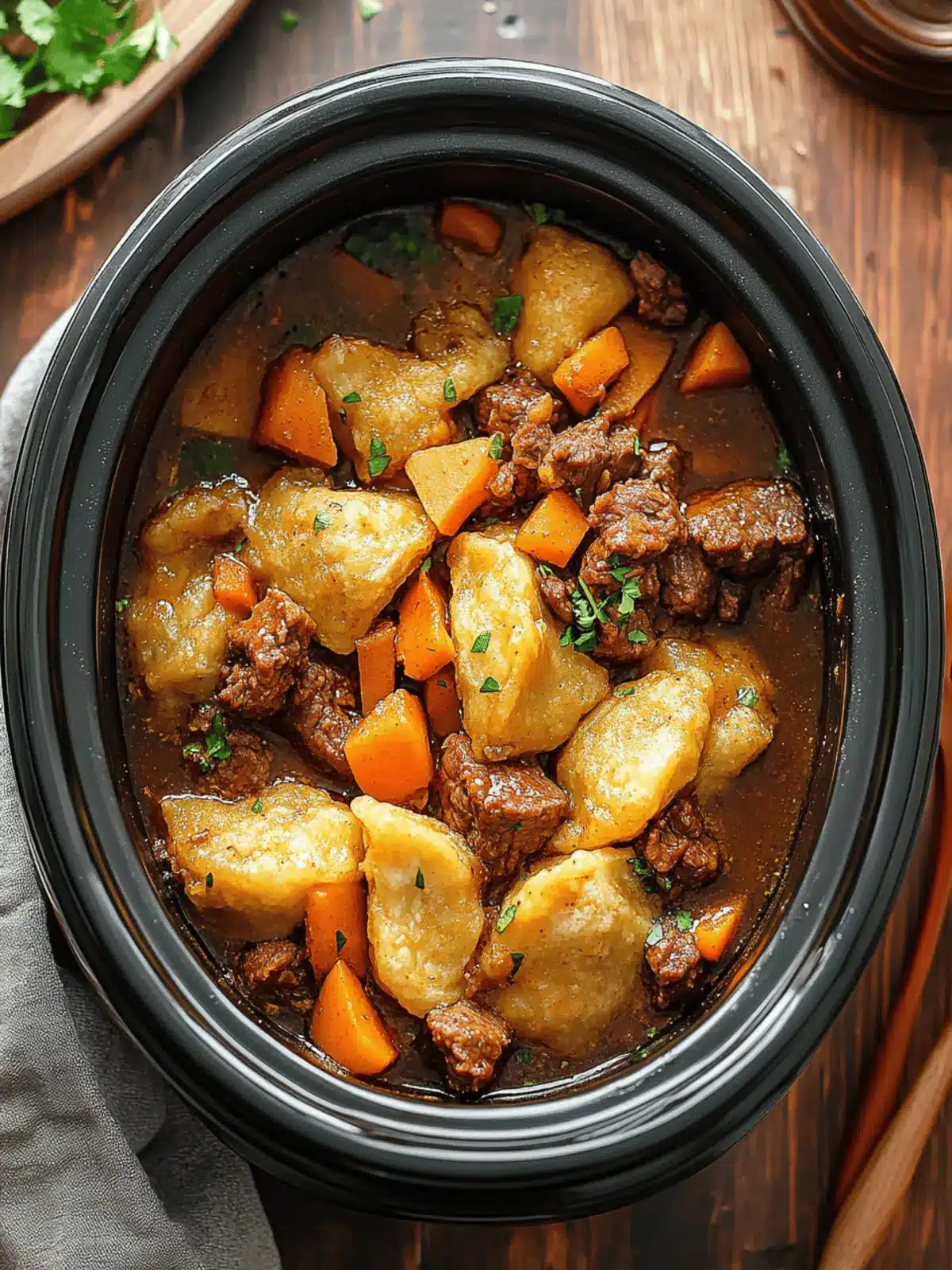 Savor the Comfort: Easy Crock Pot Beef Dumplings Recipe 2 Crock Pot Beef Dumplings