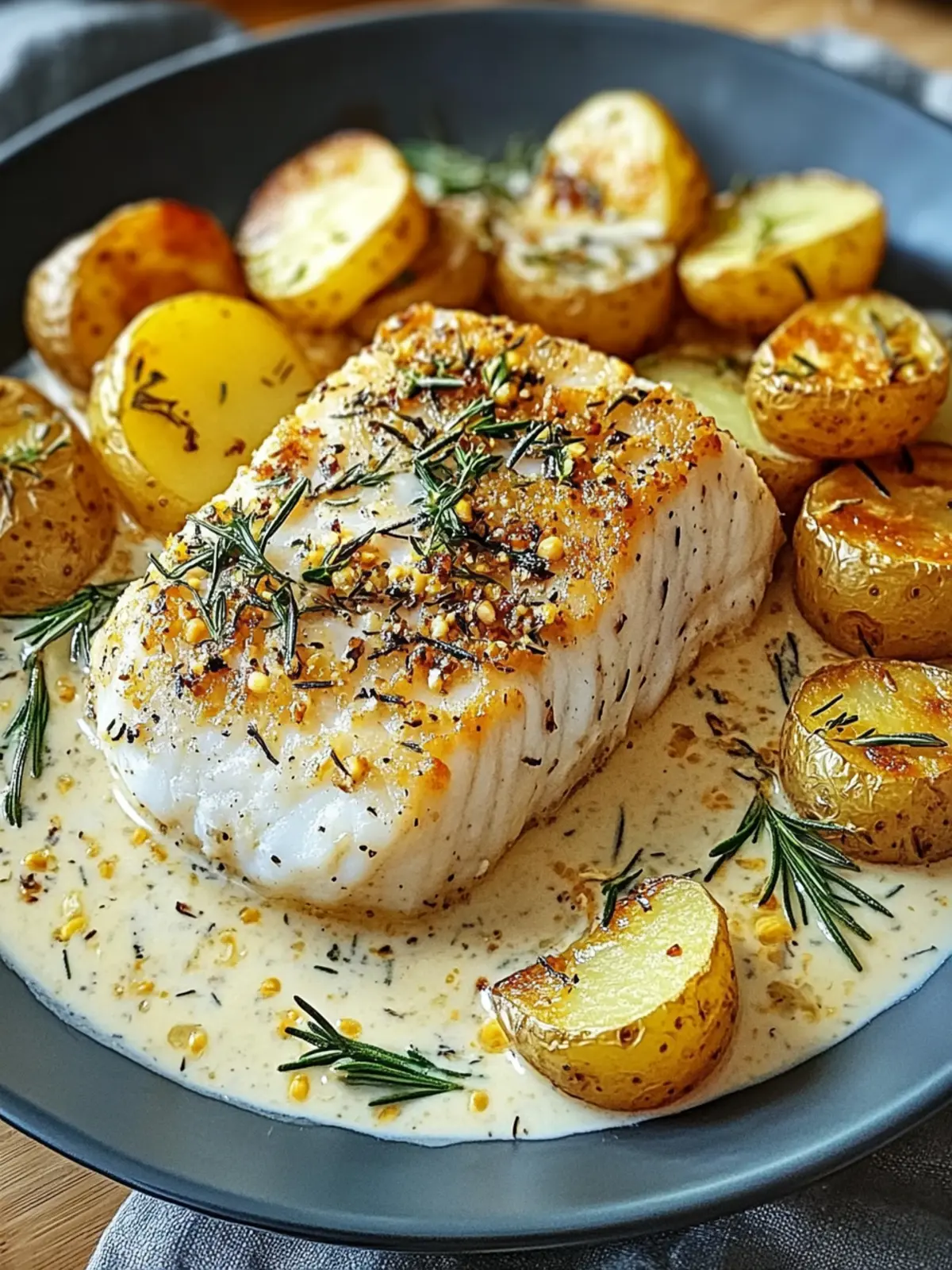 Cod and Potatoes in Rosemary Cream Sauce for Cozy Dinners 2 Cod and Potatoes in Rosemary Cream Sauce