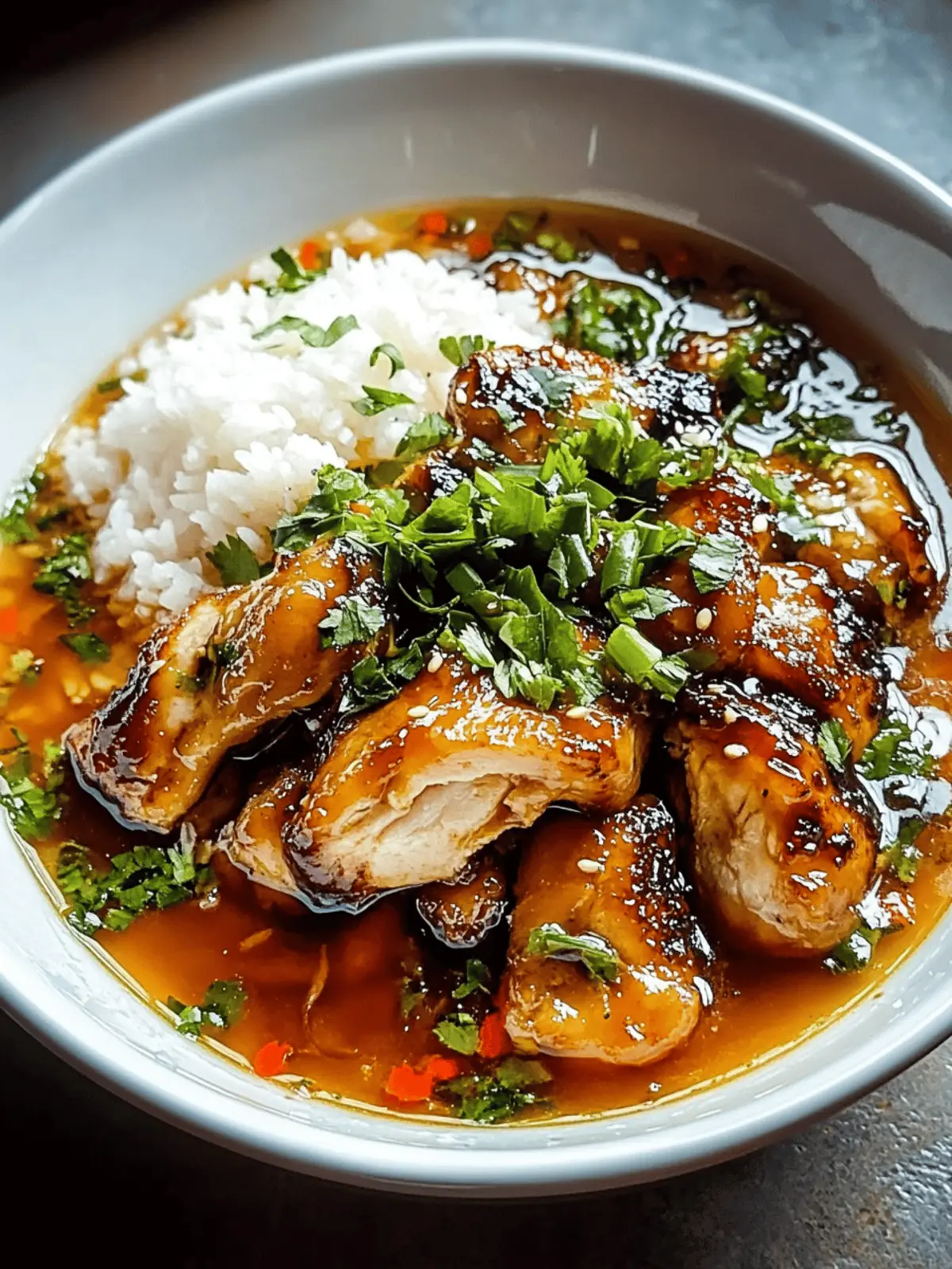 Savor Caramelized Soy Chicken in Garlic Ginger Broth with Rice 3 Caramelized Soy Chicken in Garlic Ginger Broth with Rice