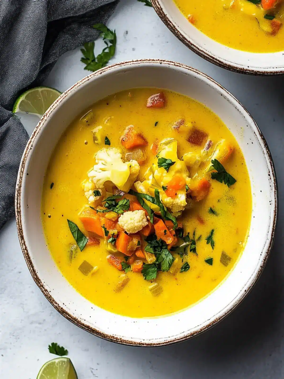 Cozy Up with Vegan Cauliflower Soup with Ginger and Turmeric 2 Vegan Cauliflower Soup with Ginger and Turmeric