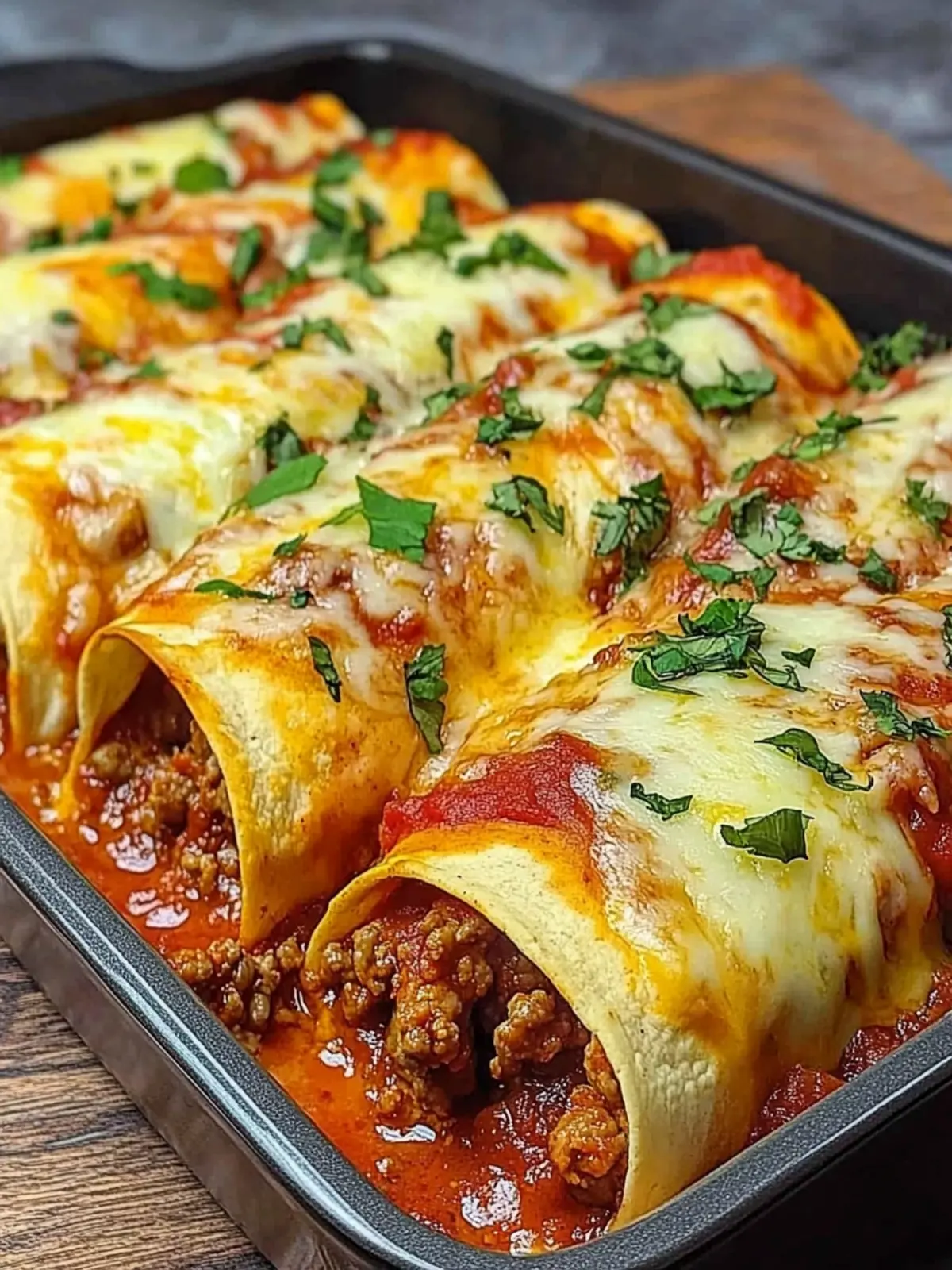 Melt-in-Your-Mouth Pizza Enchiladas with Ground Beef Magic 3 Pizza Enchiladas Ground Beef