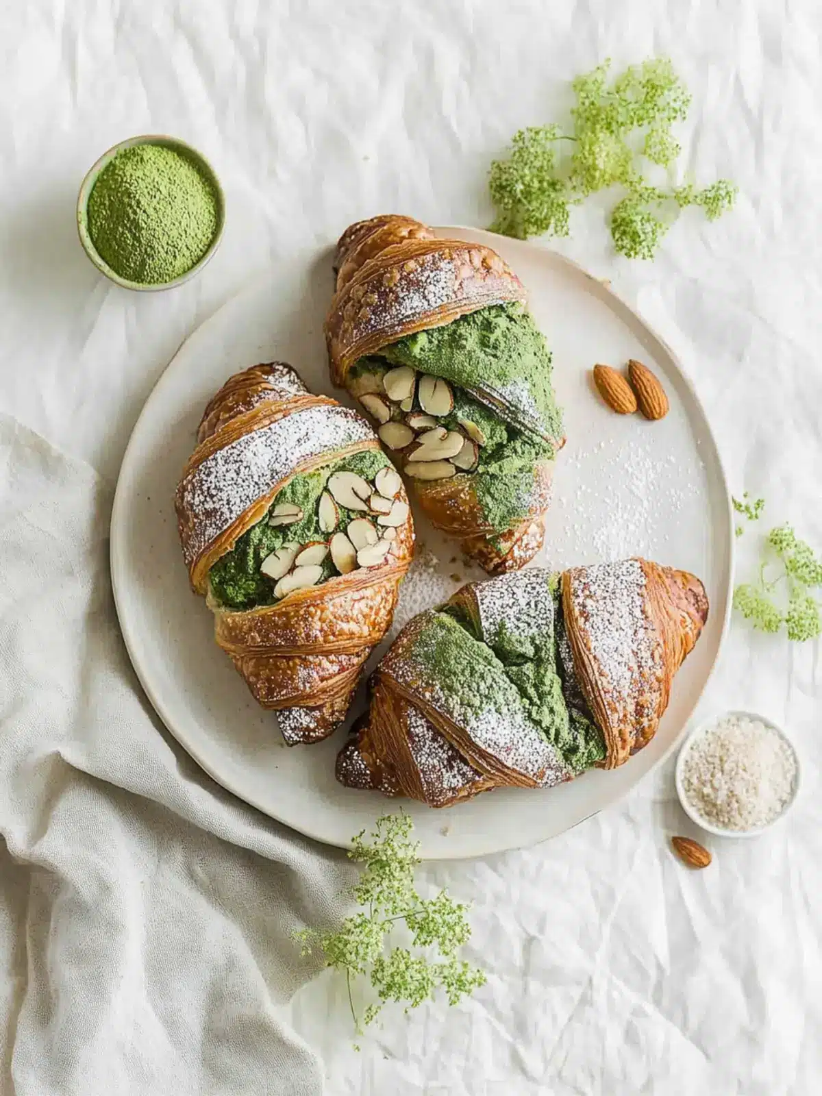 Delightful Matcha Almond Croissants to Revive Your Breakfast 3 Matcha Almond Croissants