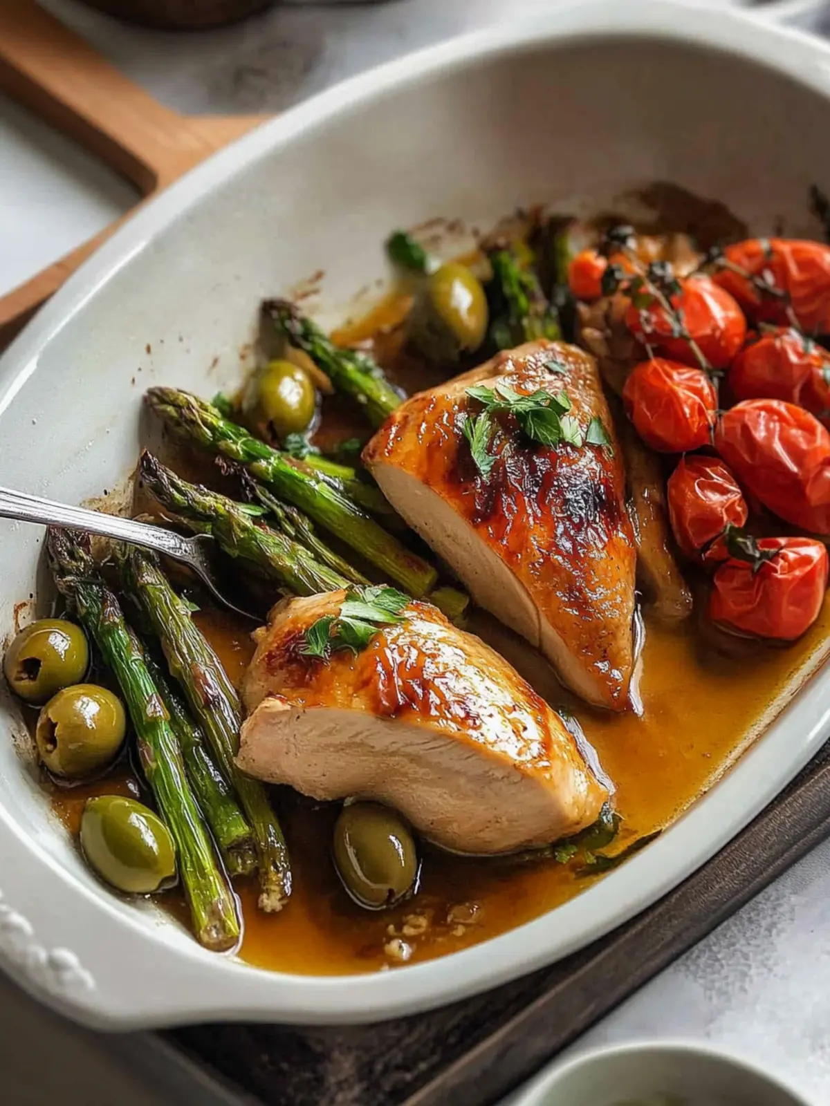 Spring Chicken Roasted with Asparagus & Green Olives Delight 2 Spring Chicken Roasted with Asparagus and Green Olives