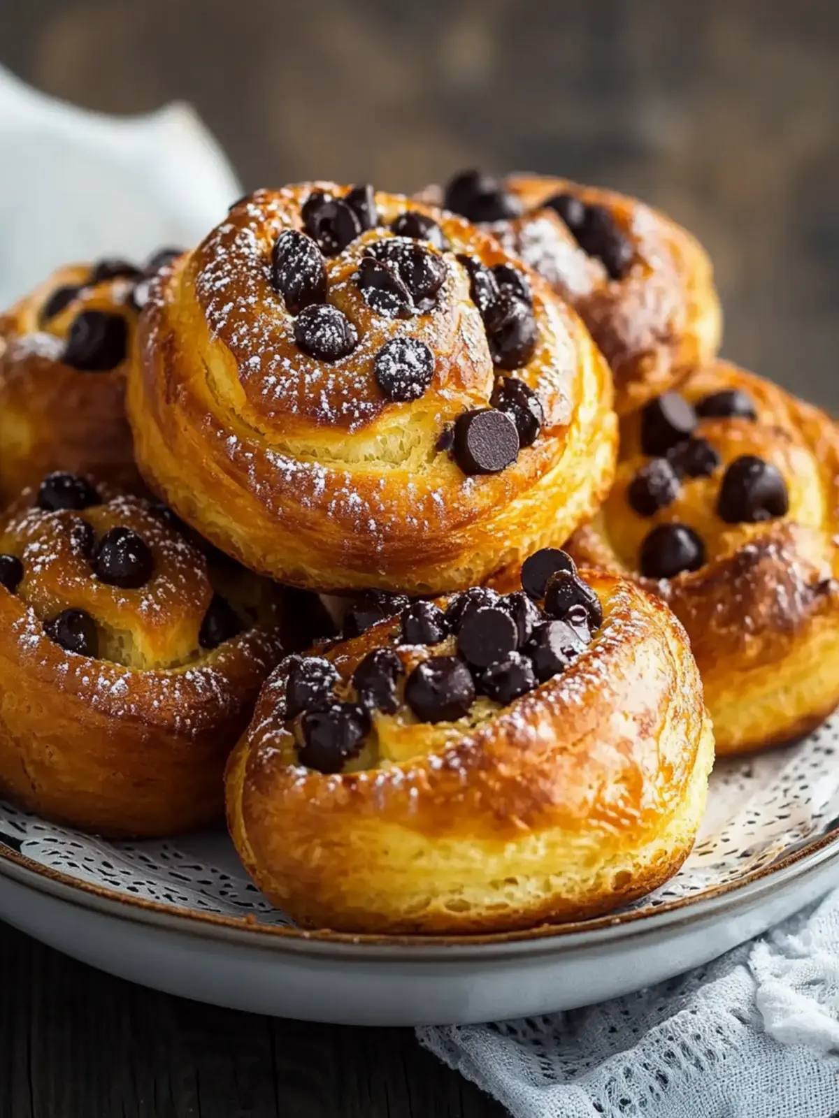 Melt-in-Your-Mouth Chocolate Chip Vanilla Custard Brioches 3 Chocolate Chip Vanilla Custard Brioches