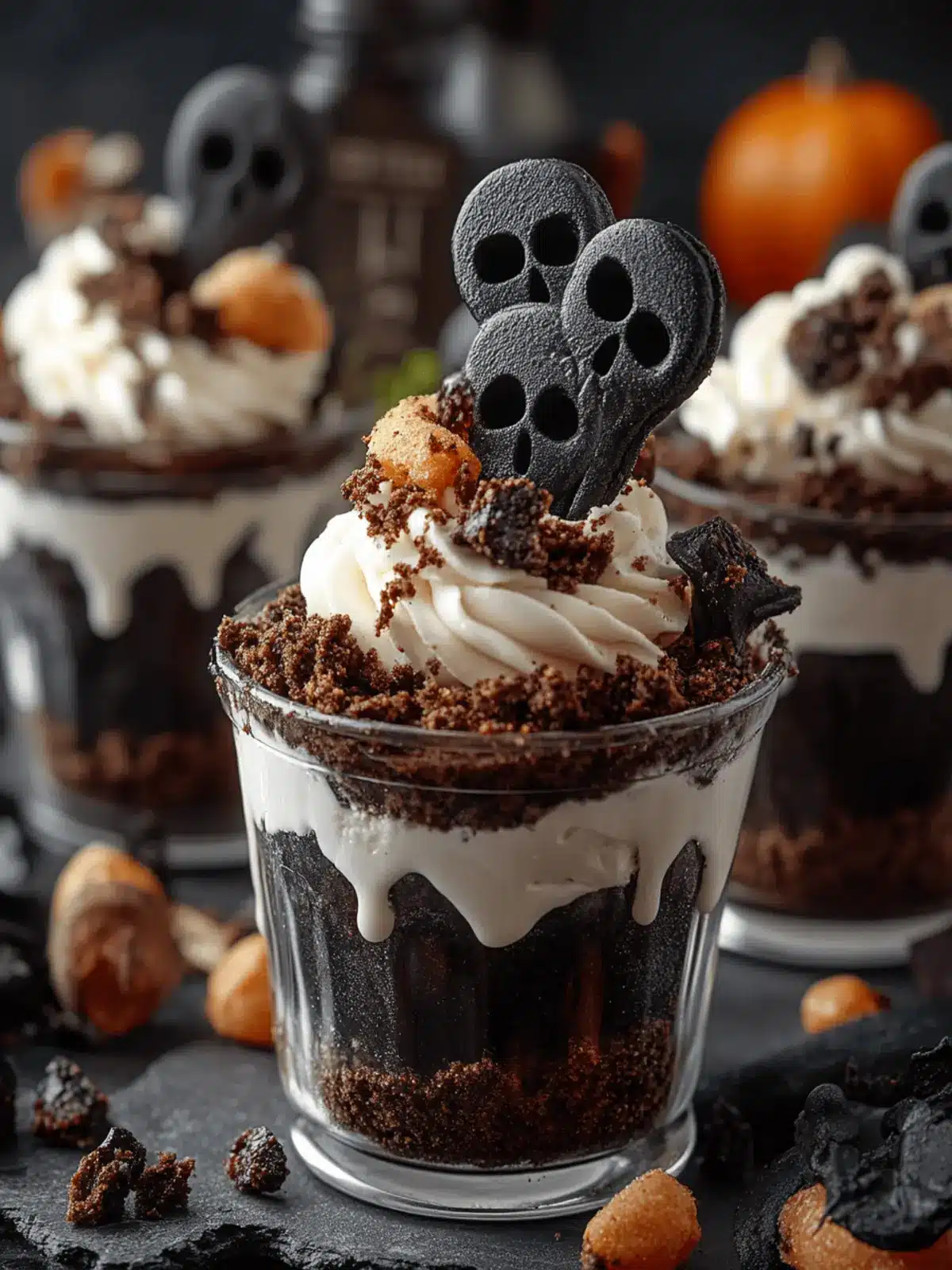 Graveyard Dirt Trifles - Spooky Delight for Halloween Enjoyment 3 Graveyard Dirt Trifles