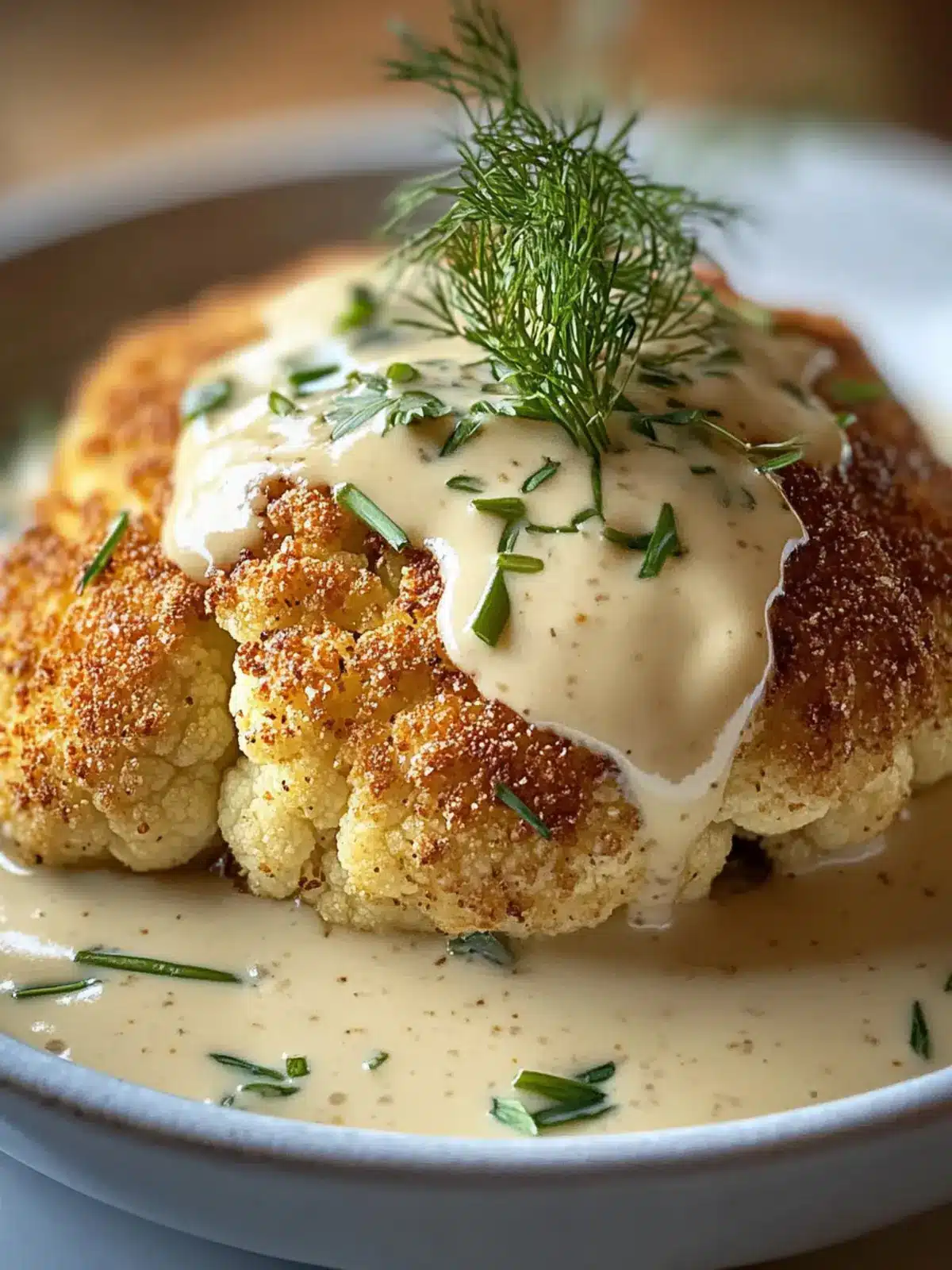 Whole Roasted Cauliflower with Creamy Sauce Impress Your Guests 4 Whole Roasted Cauliflower with Creamy Sauce