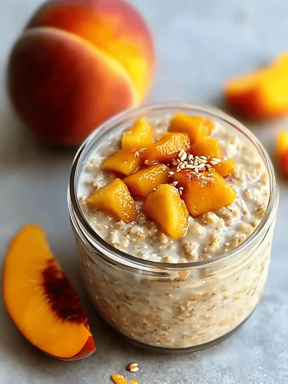 Peach Cobbler Overnight Oats for a Sweet Morning Treat 2 Peach Cobbler Overnight Oats