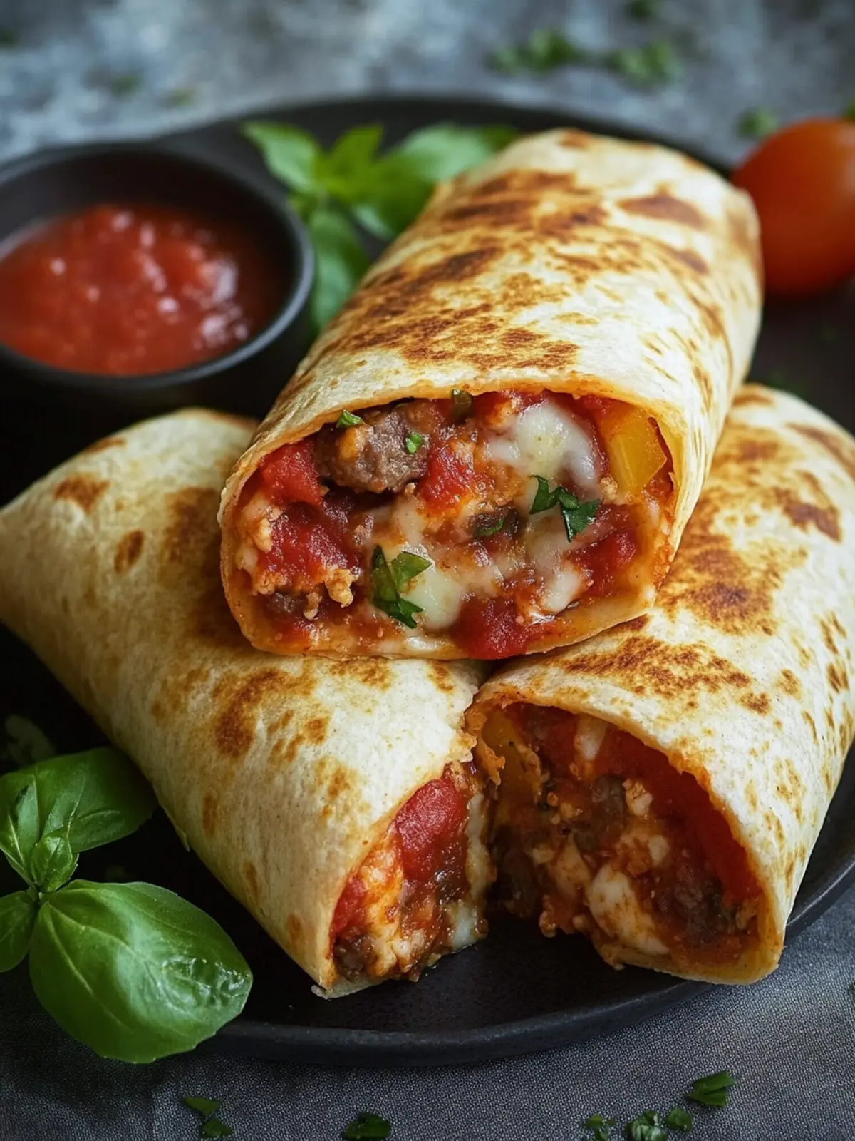 Delicious Pizza Burritos: Customizable Cheesy Goodness! 4 Pizza Burritos