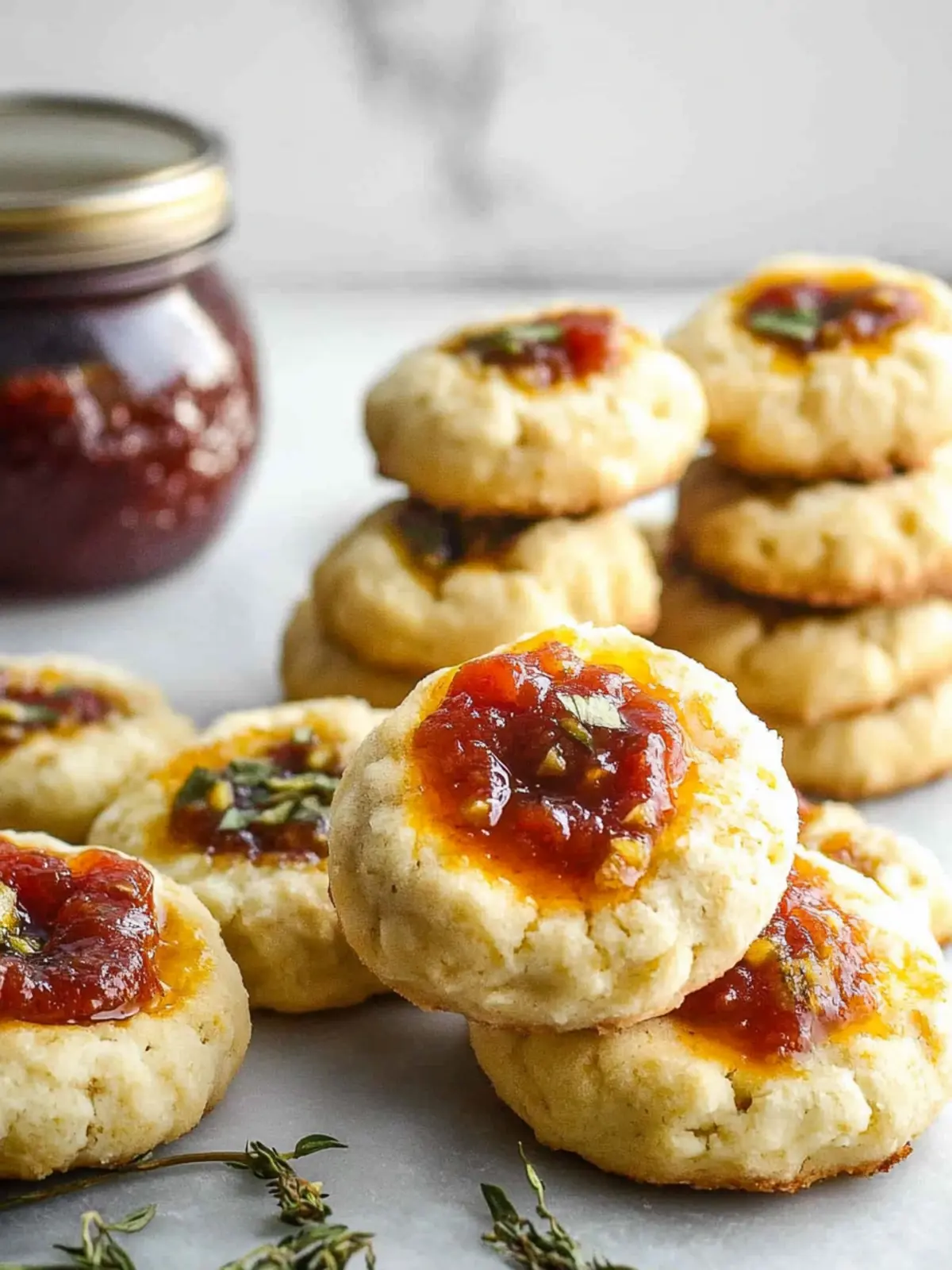 Cheesy Savory Thumbprint Cookies with Bourbon Tomato Jam Delight 4 Cheesy Savory Thumbprint Cookies (with Bourbon Tomato Jam)